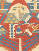 Fine Turkish Tribal Kilim Flat Weave Wool Rug 2'11" x 3' 7''
