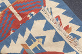 Fine Turkish Tribal Kilim Flat Weave Wool Rug 2'11" x 3' 7''