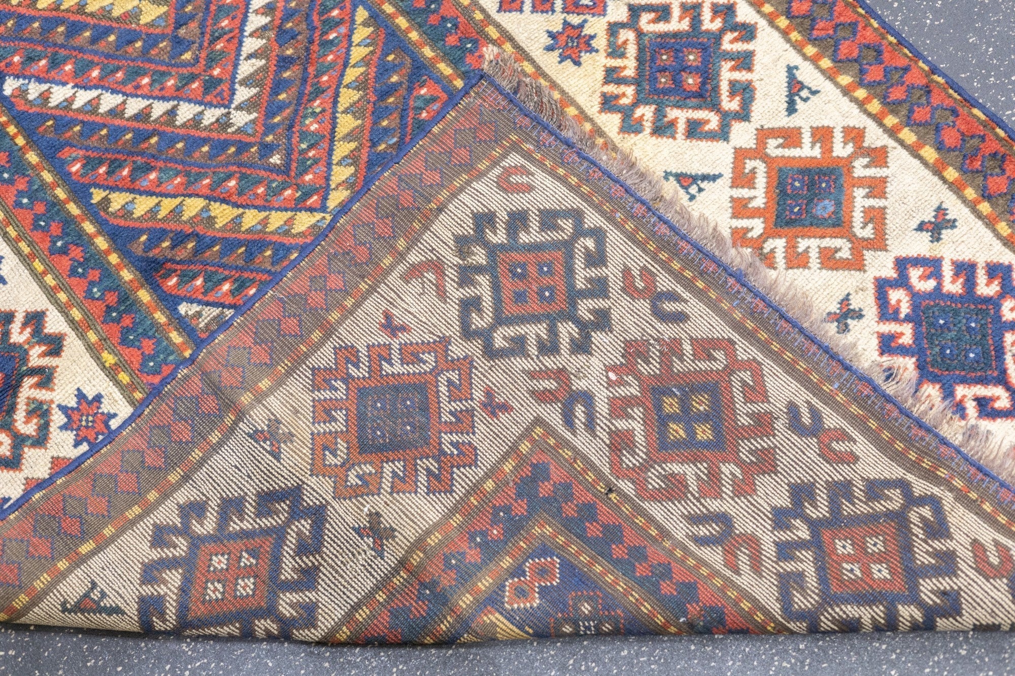Antique Caucasian Kazak Rug 3'4'' x 6'2''