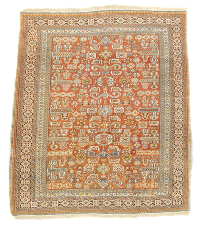 Antique Caucasian Perpedil Rug 5' x 5'7''