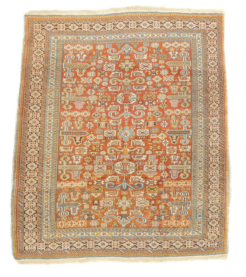 Antique Caucasian Perpedil Rug 5' x 5'7''