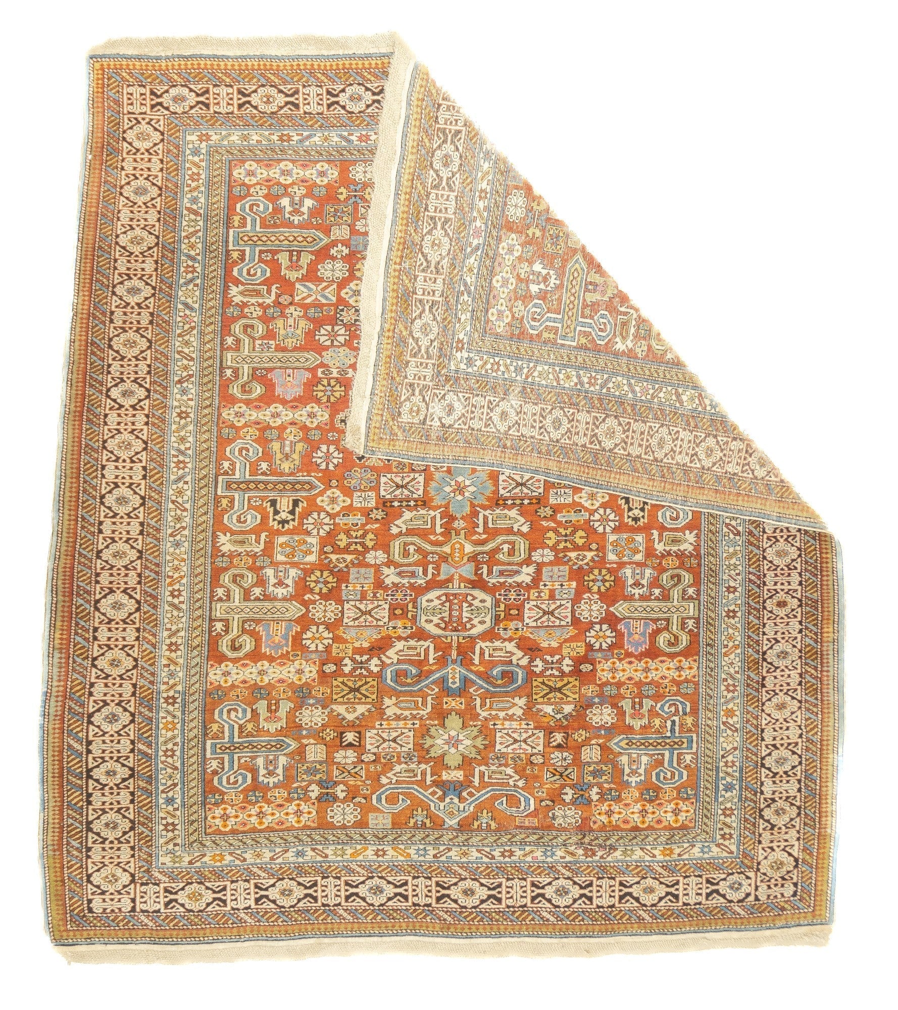 Antique Caucasian Perpedil Rug 5' x 5'7''