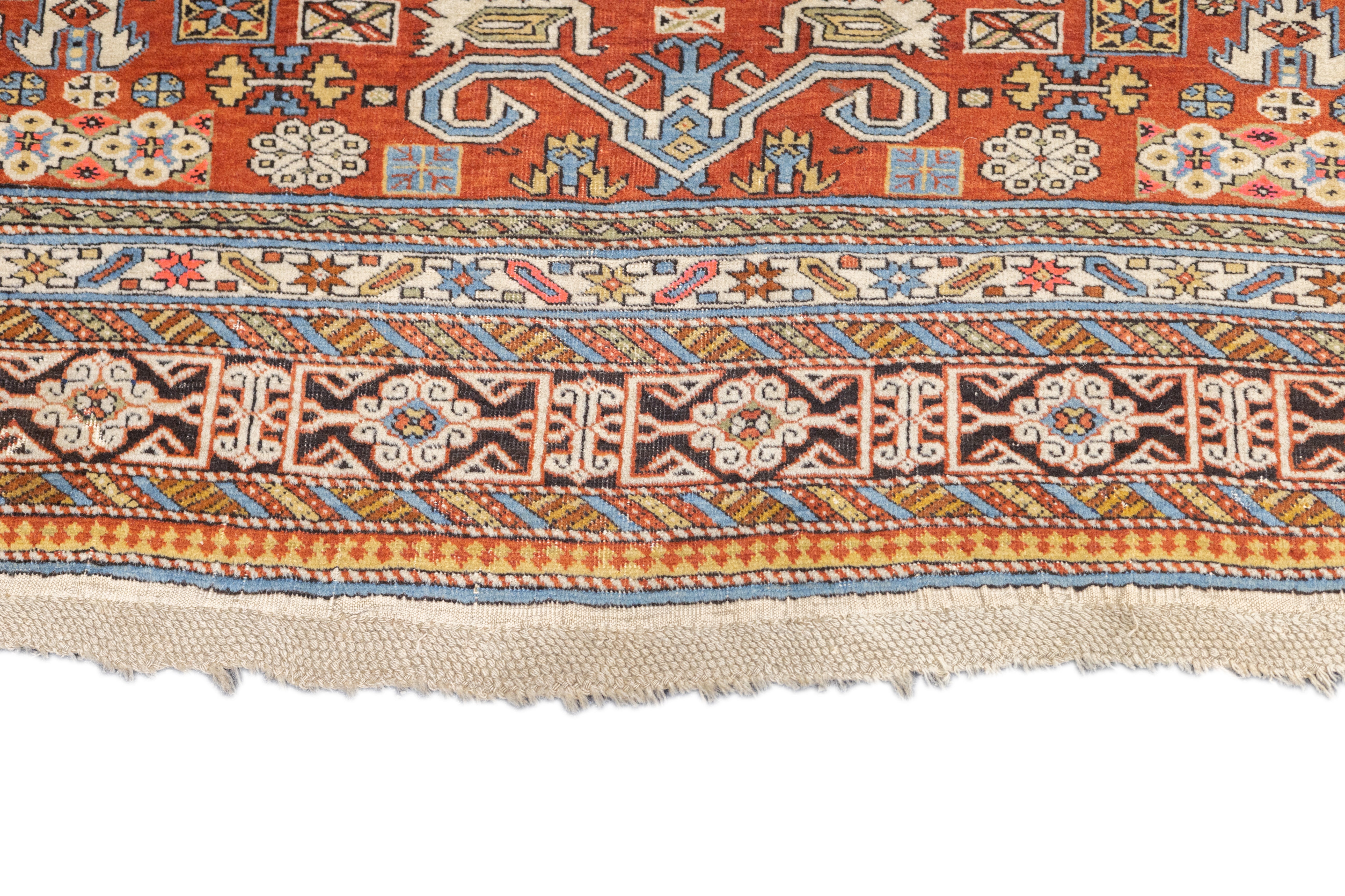 Antique Caucasian Perpedil Rug 5' x 5'7''