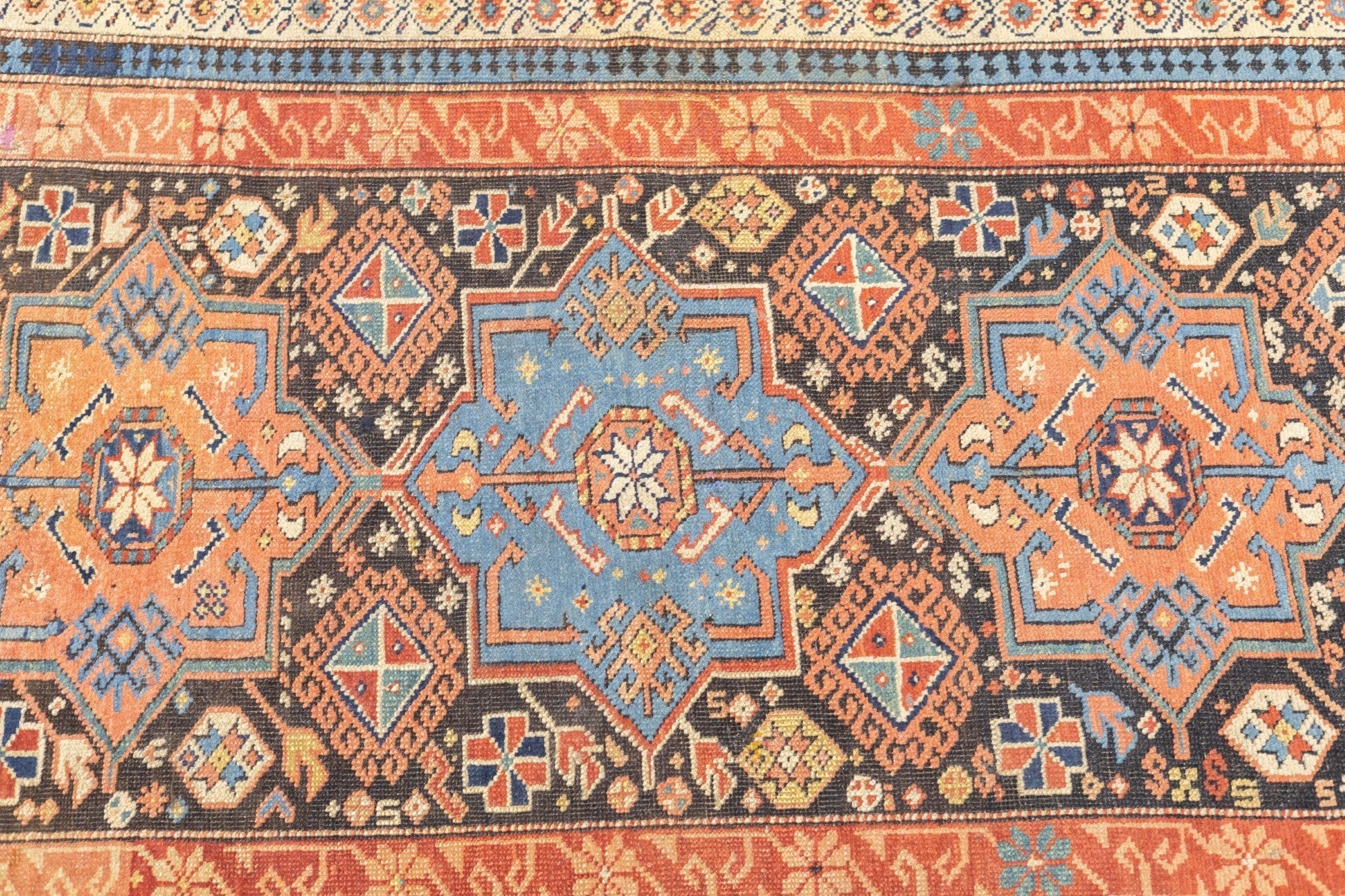 Antique Caucasian Kuba Rug 3'2'' x 4'9''