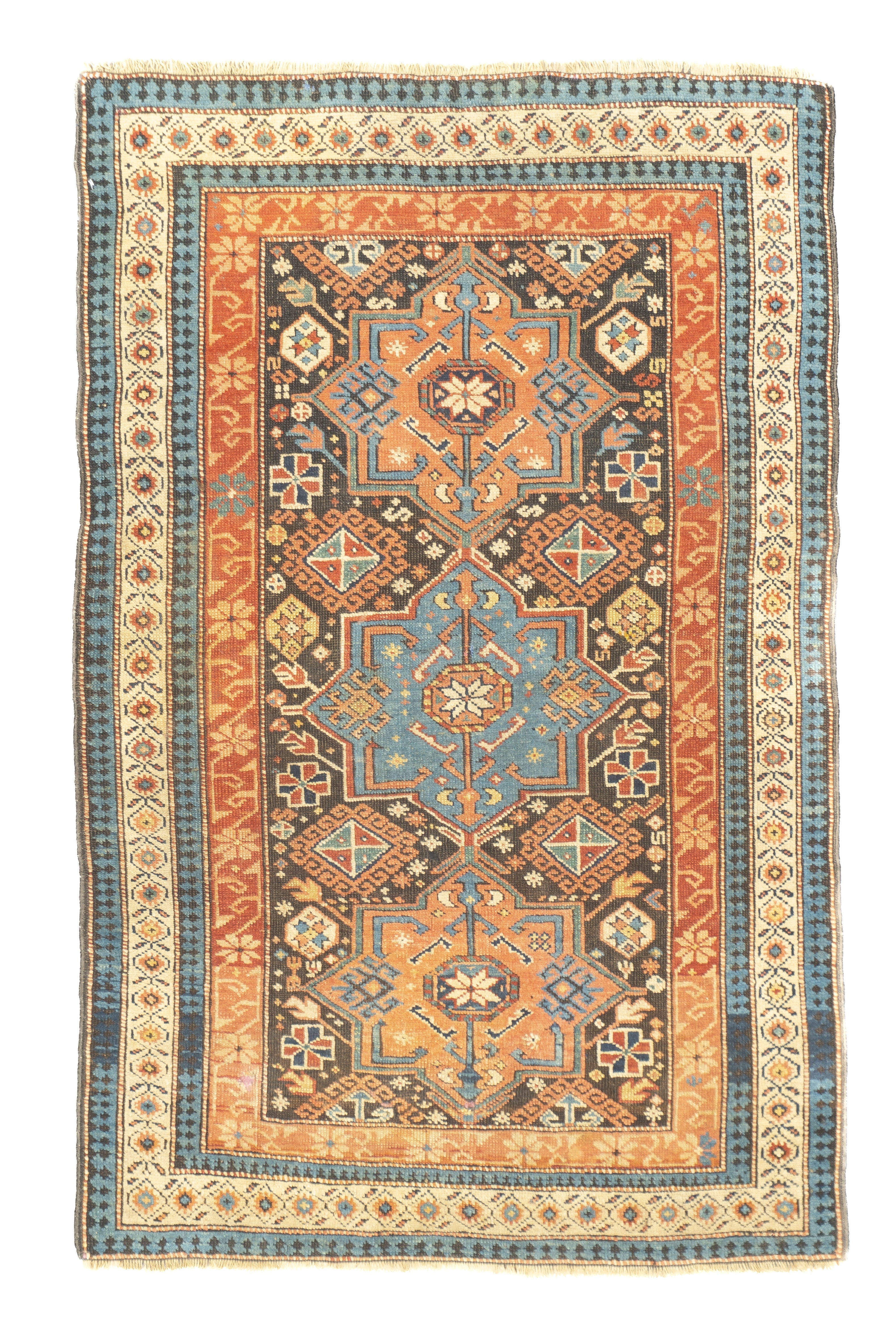 Antique Caucasian Kuba Rug 3'2'' x 4'9''
