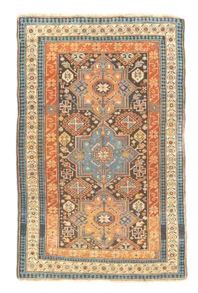 Antique Caucasian Kuba Rug 3'2'' x 4'9''