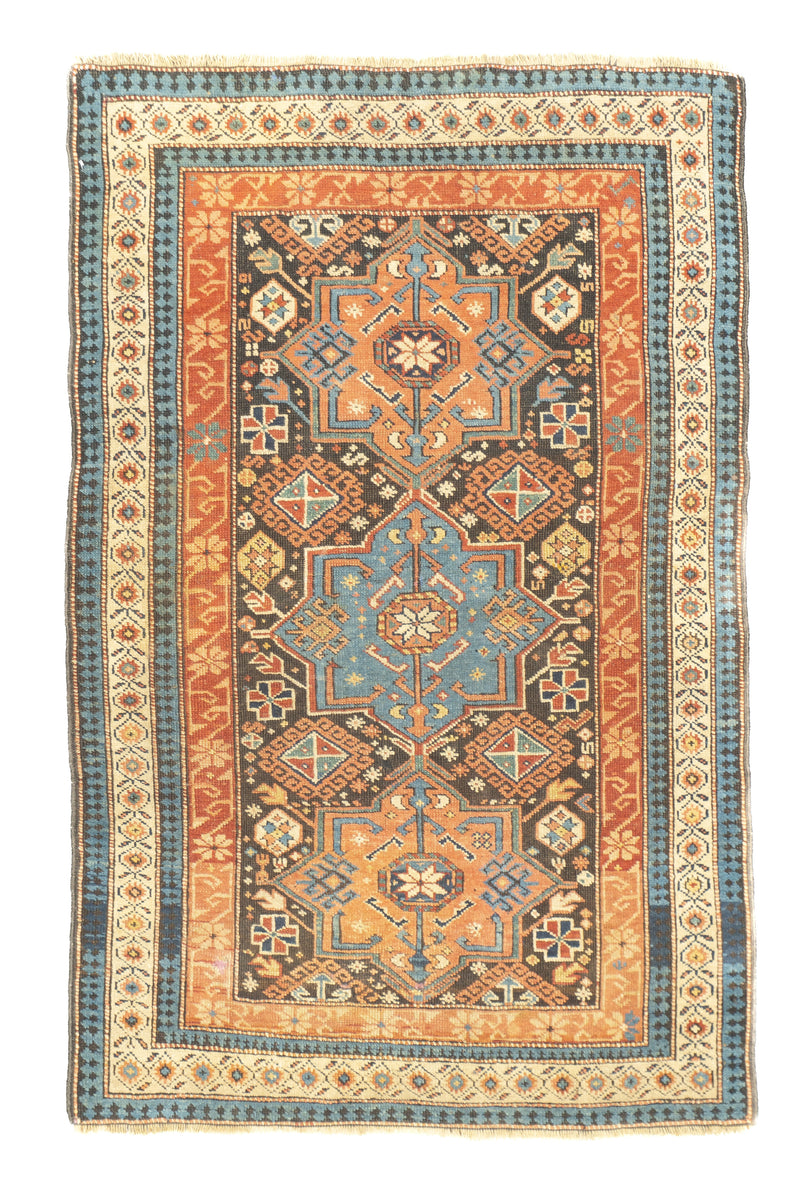 Antique Caucasian Kuba Rug 3'2'' x 4'9''