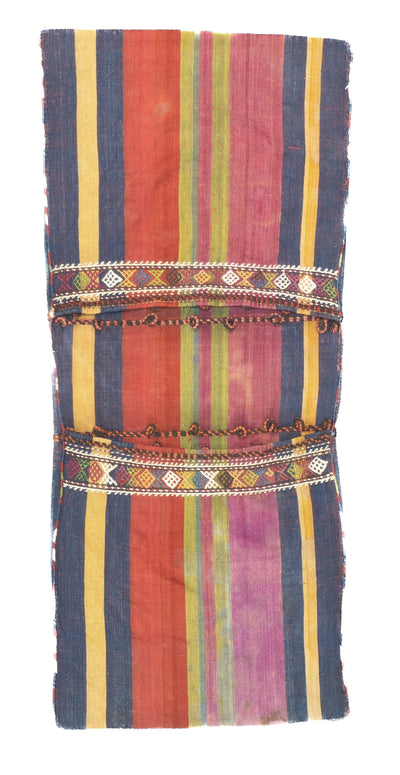 Antique Silk Shahsaband Textile Bag 1'7'' x 3'6''