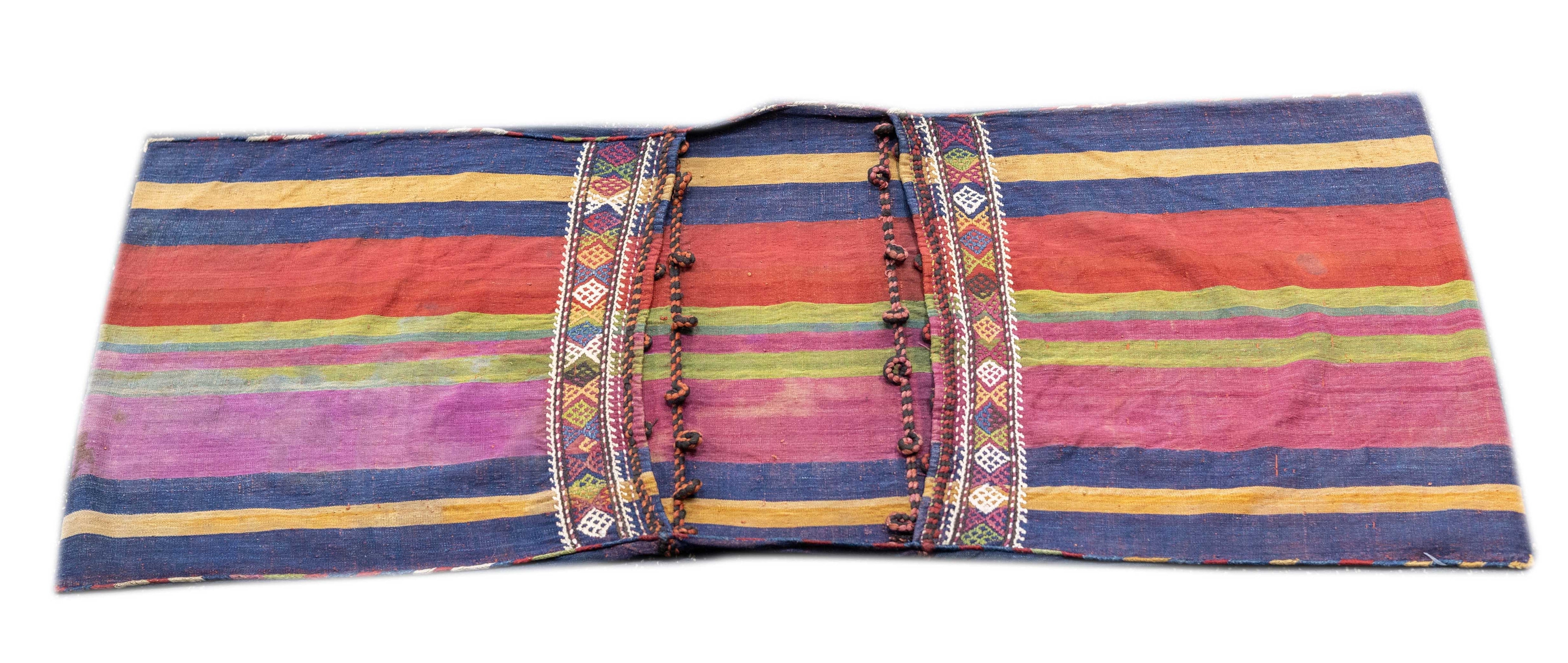 Antique Silk Shahsaband Textile Bag 1'7'' x 3'6''