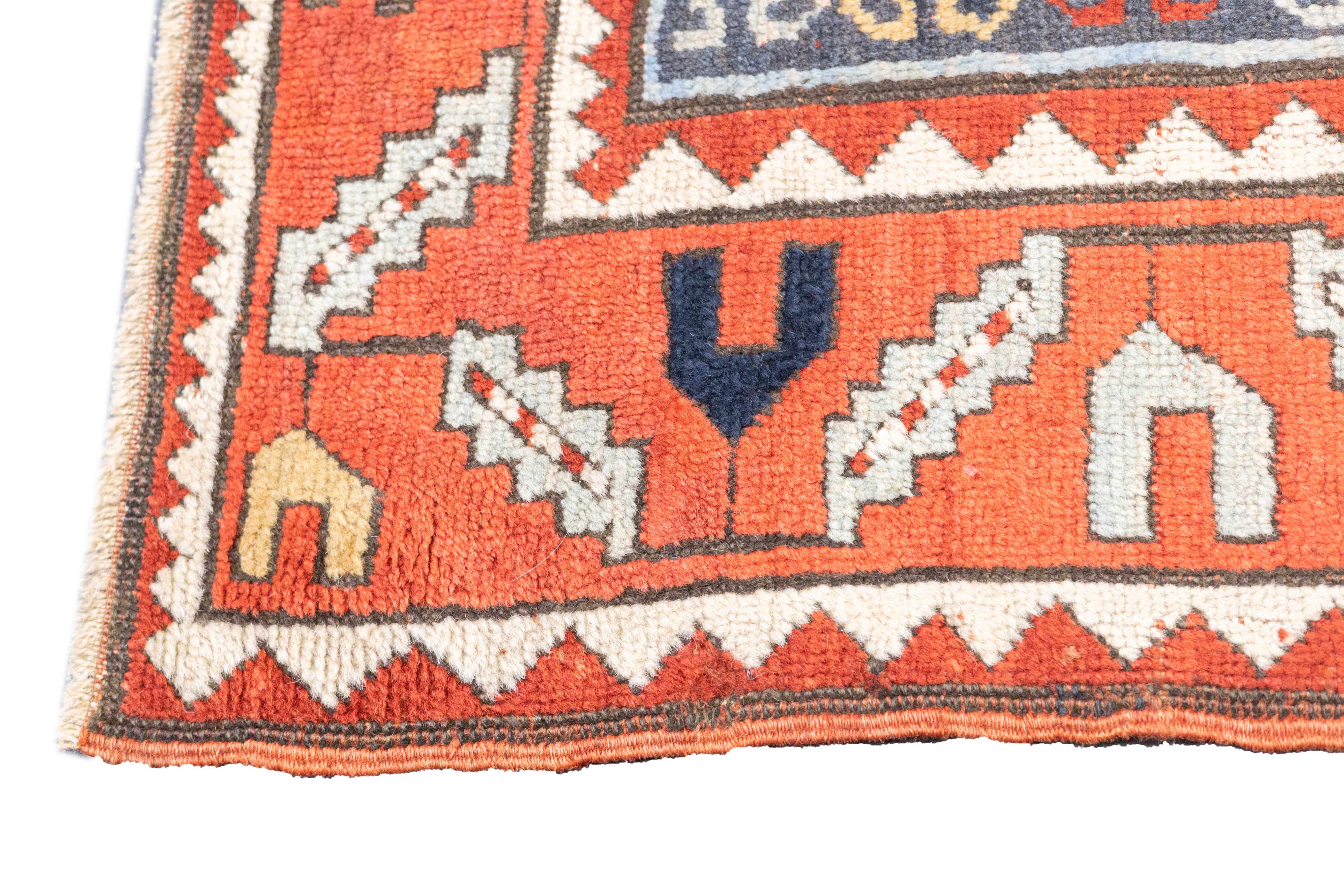 Antique Caucasian Kazak Rug 6'8'' x 7'11''