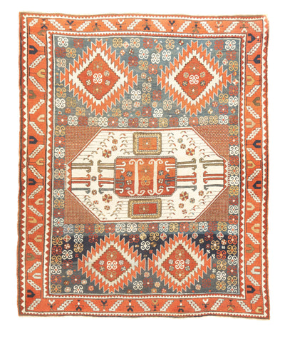 Antique Caucasian Kazak Rug 6'8'' x 7'11''