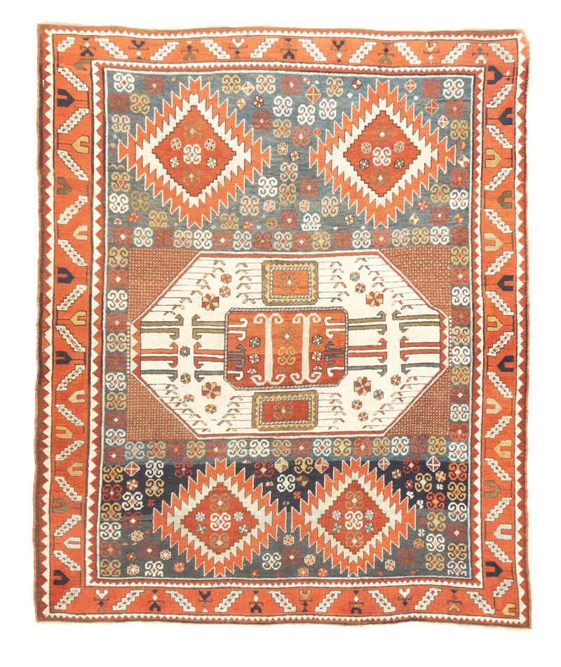 Antique Caucasian Kazak Rug 6'8'' x 7'11''