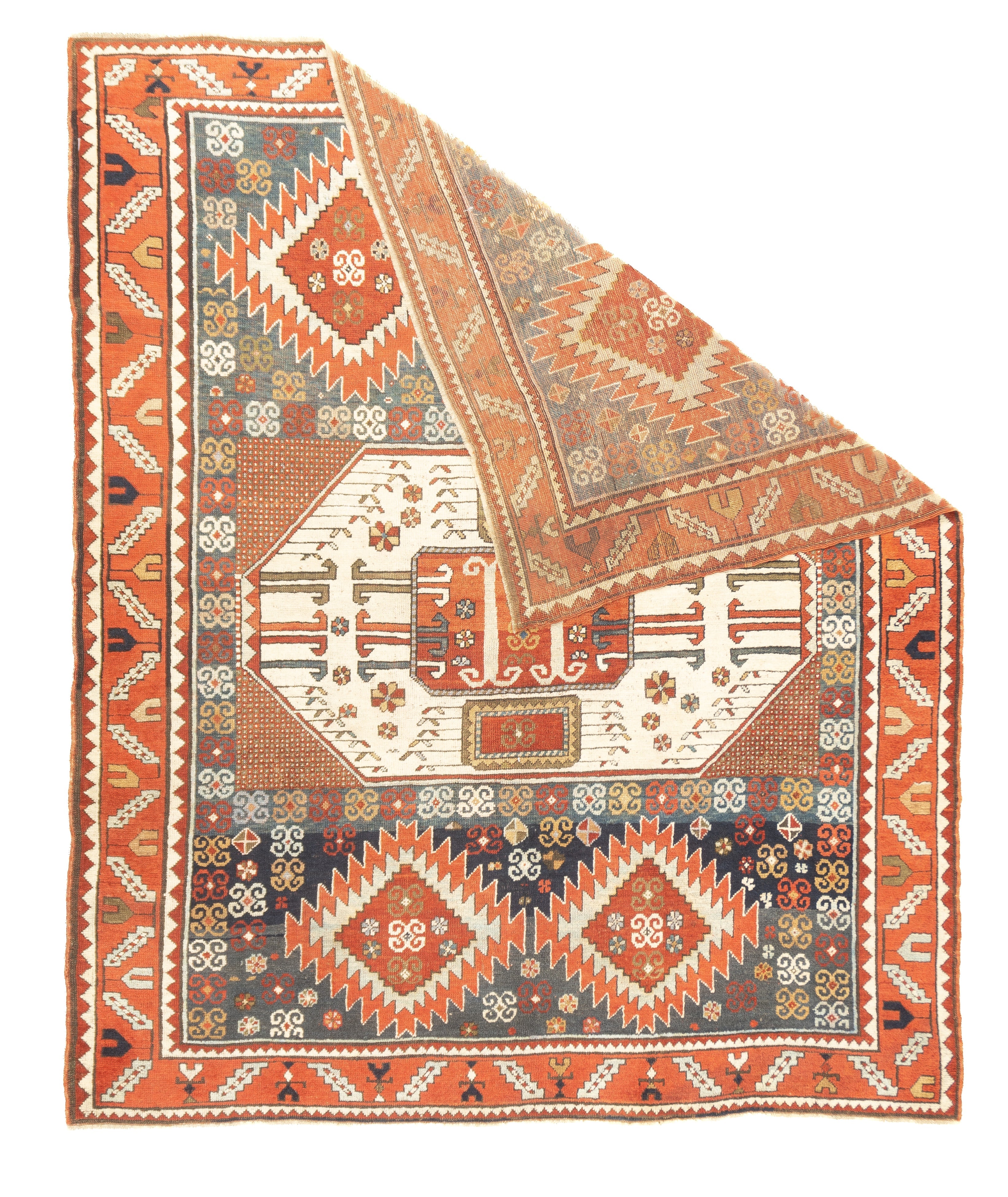 Antique Caucasian Kazak Rug 6'8'' x 7'11''