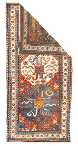 Antique Cloudband Kazak Rug 3'9'' x 7'9''