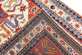 Antique Cloudband Kazak Rug 3'9'' x 7'9''