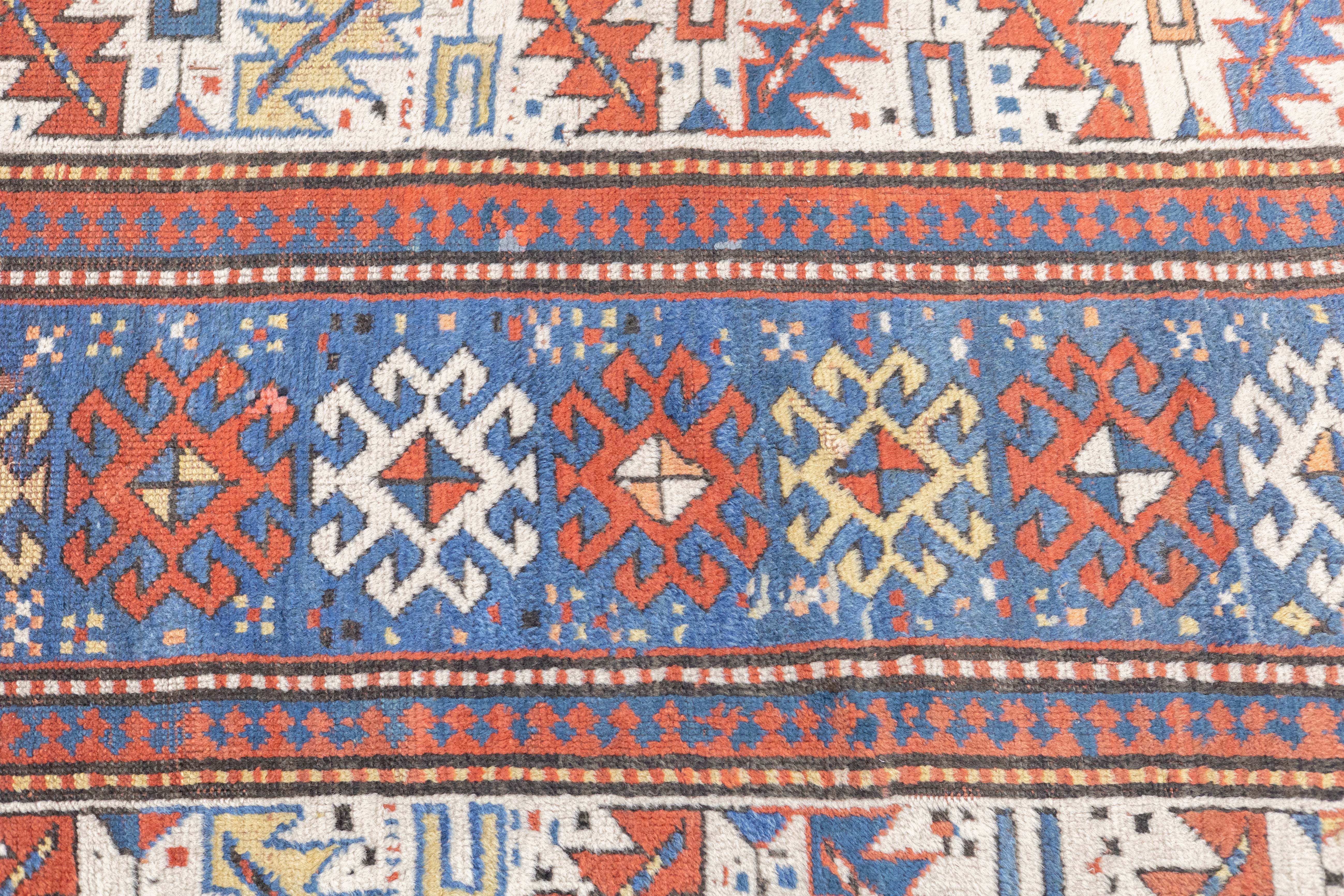 Antique Caucasian Kazak Rug 3'7'' x 6'9''