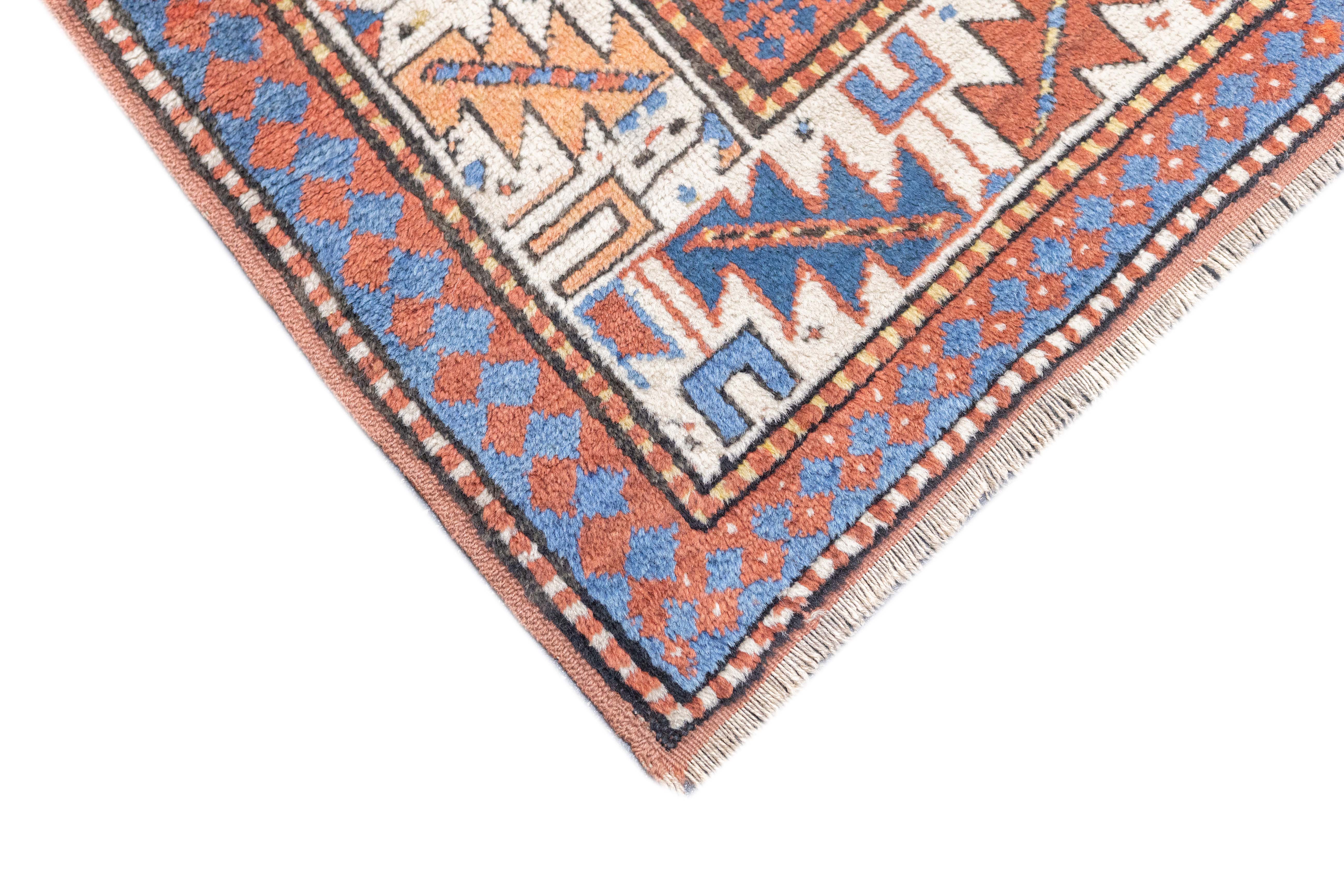 Antique Caucasian Kazak Rug 3'7'' x 6'9''