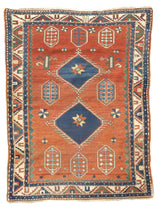 Antique Kazak Rug 4'3'' x 5'7''