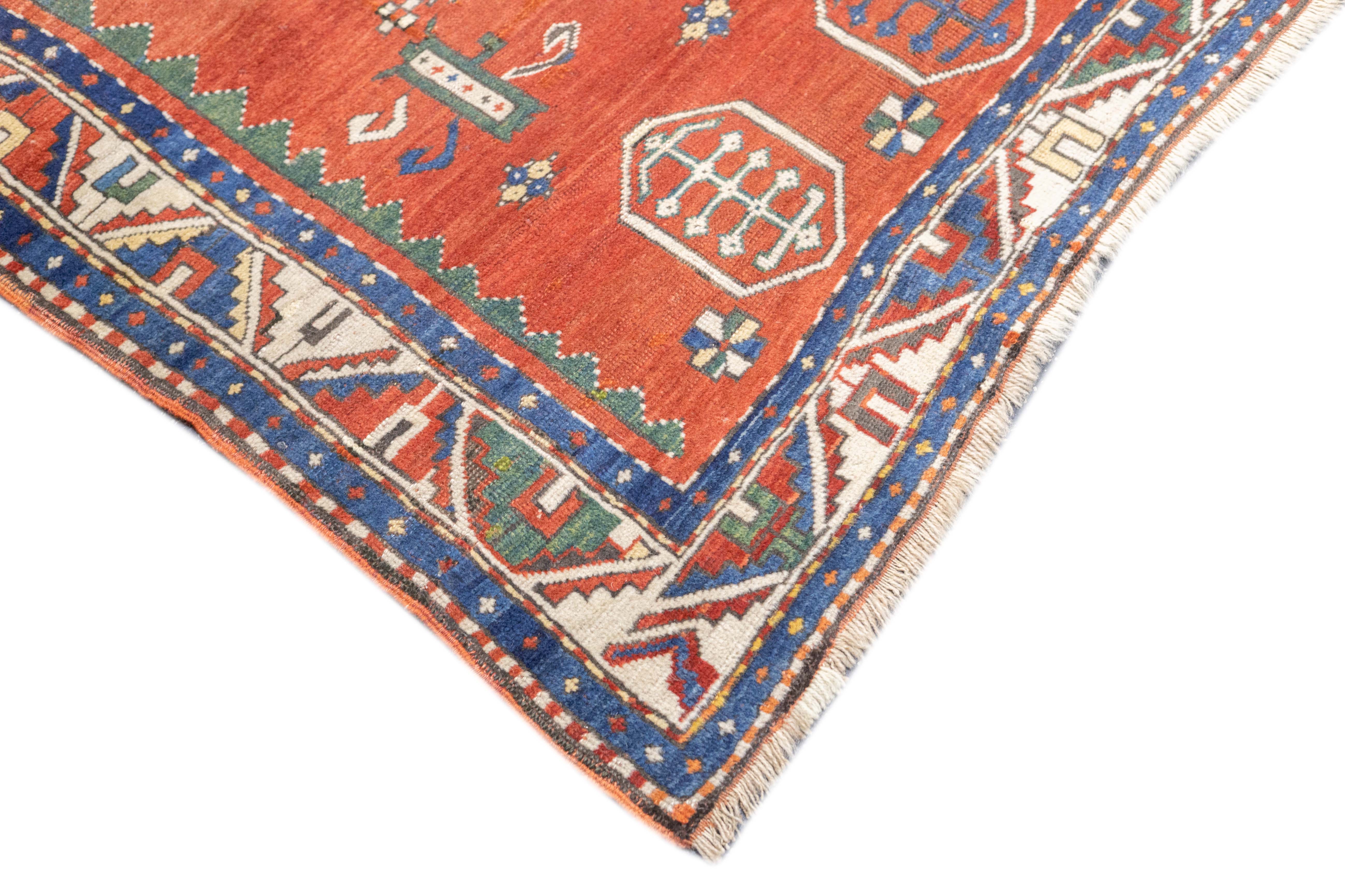 Antique Kazak Rug 4'3'' x 5'7''