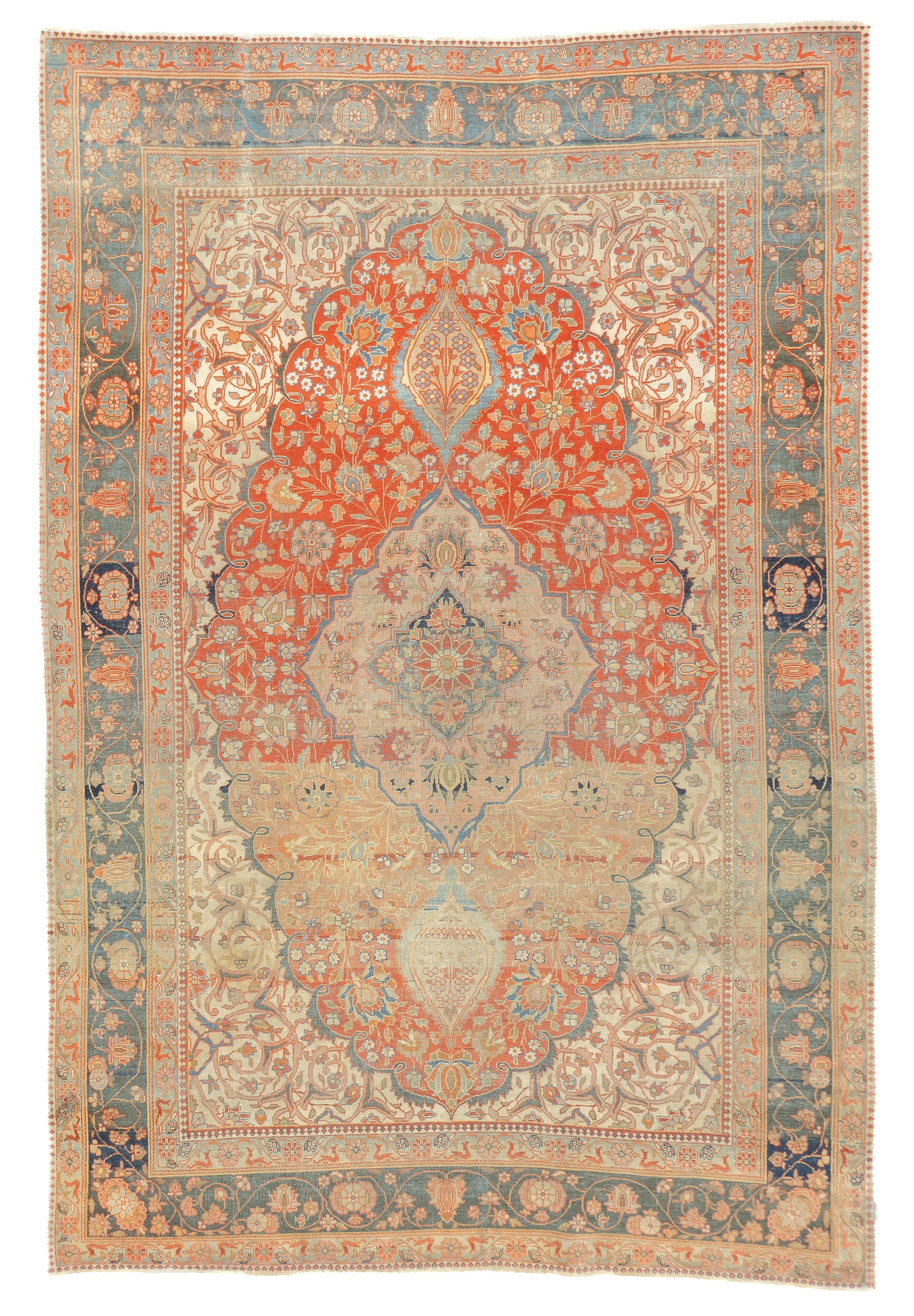 Antique Mohtasham Kashan Rug 4'4'' x 6'5''