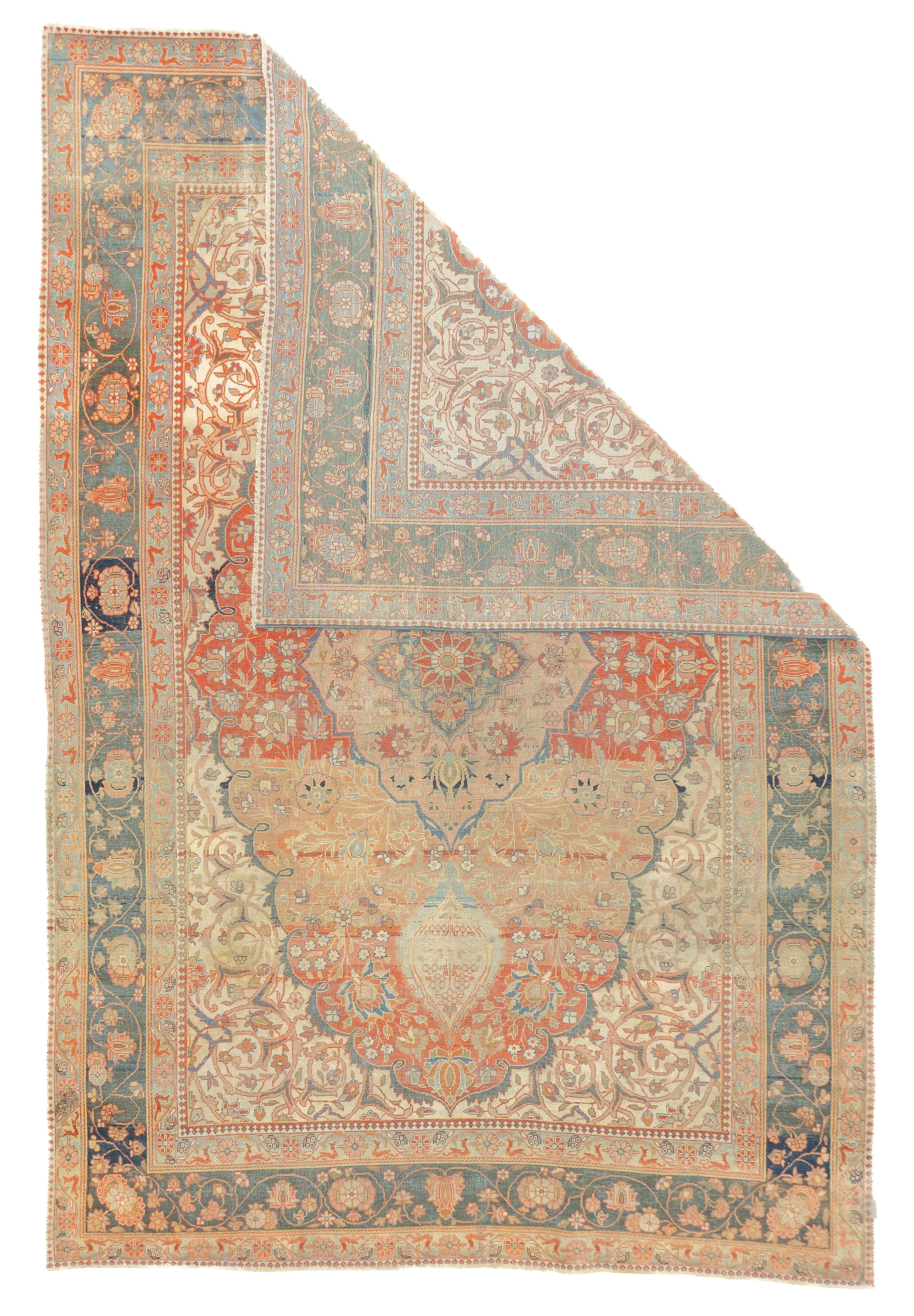 Antique Mohtasham Kashan Rug 4'4'' x 6'5''