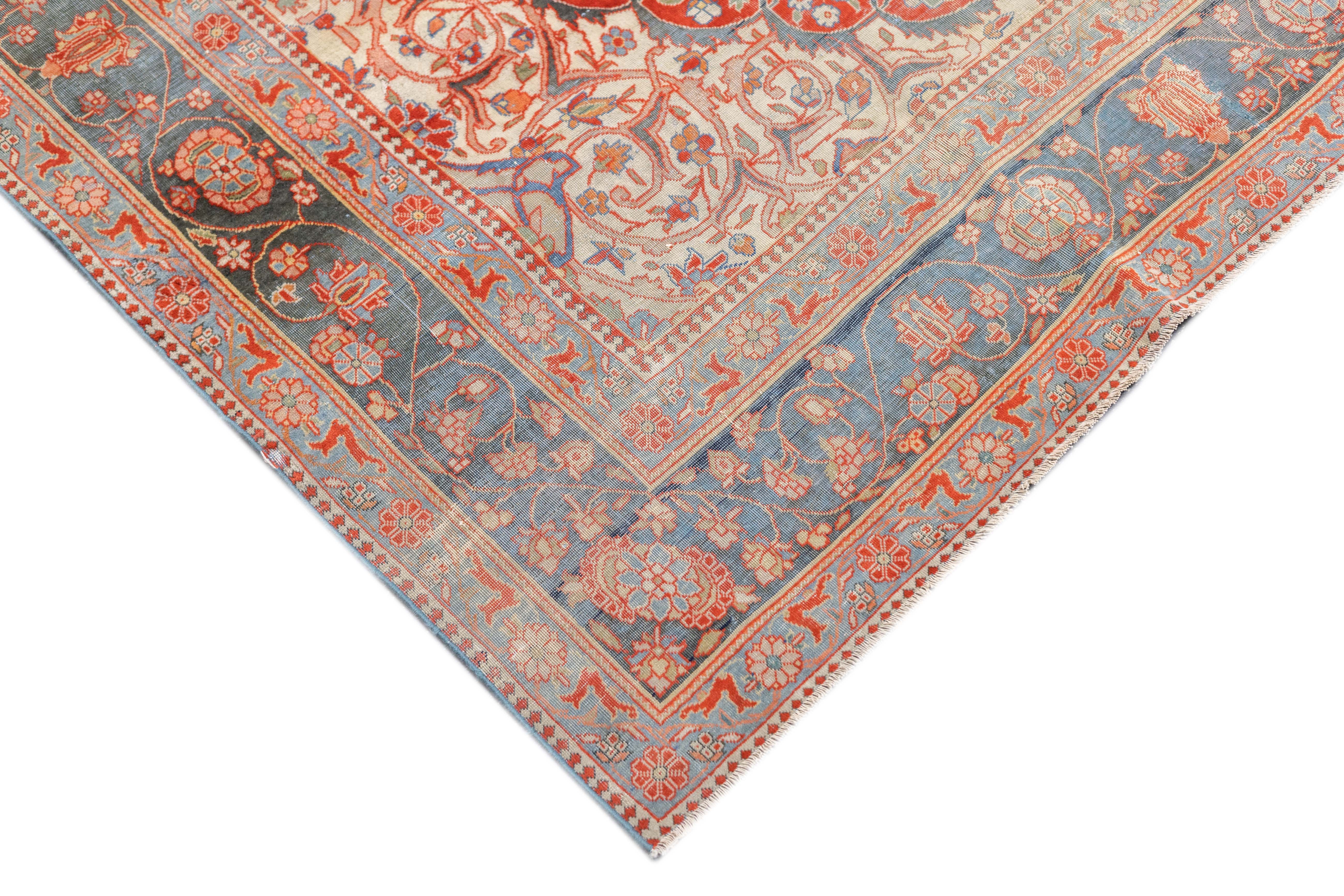 Antique Mohtasham Kashan Rug 4'4'' x 6'5''