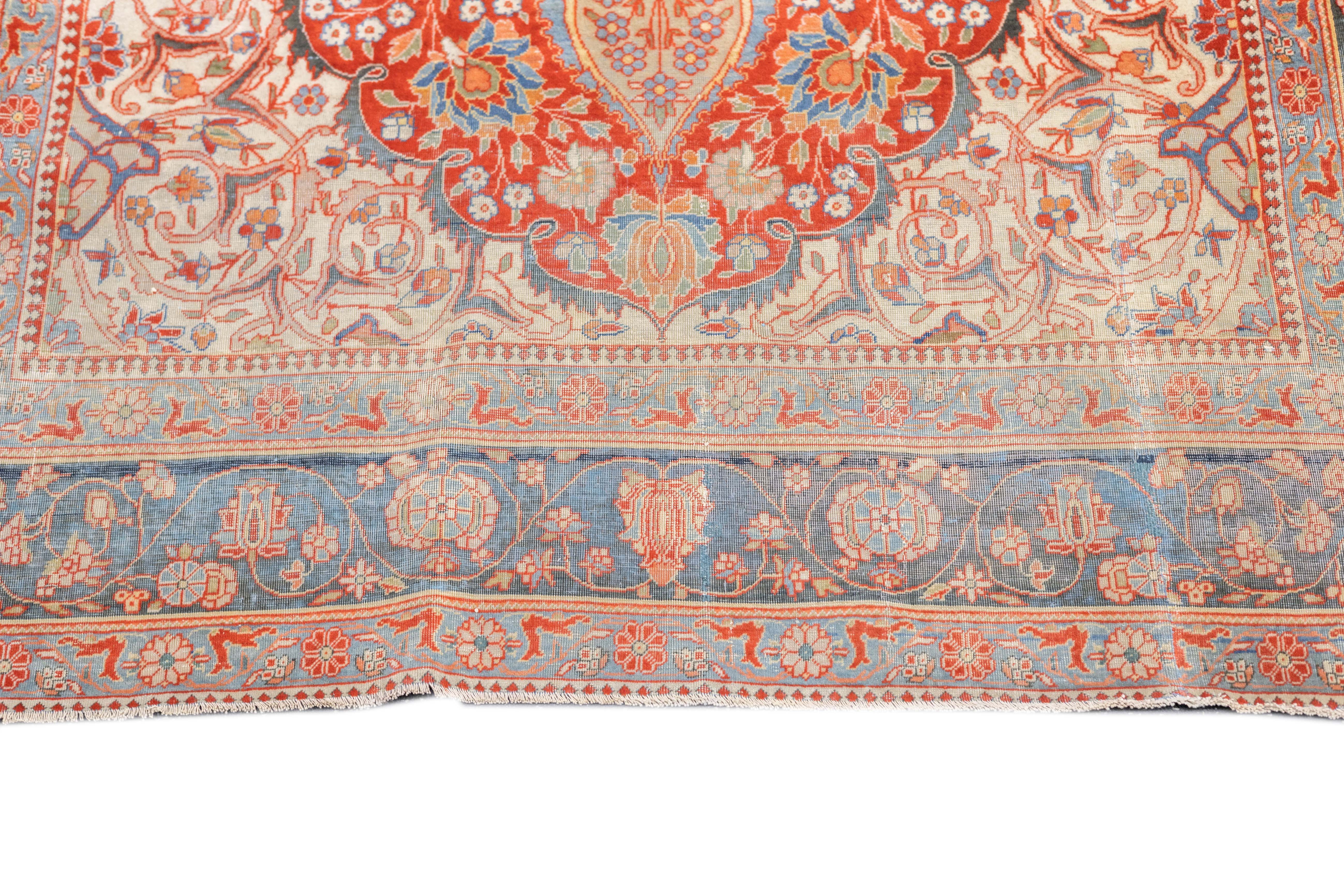 Antique Mohtasham Kashan Rug 4'4'' x 6'5''