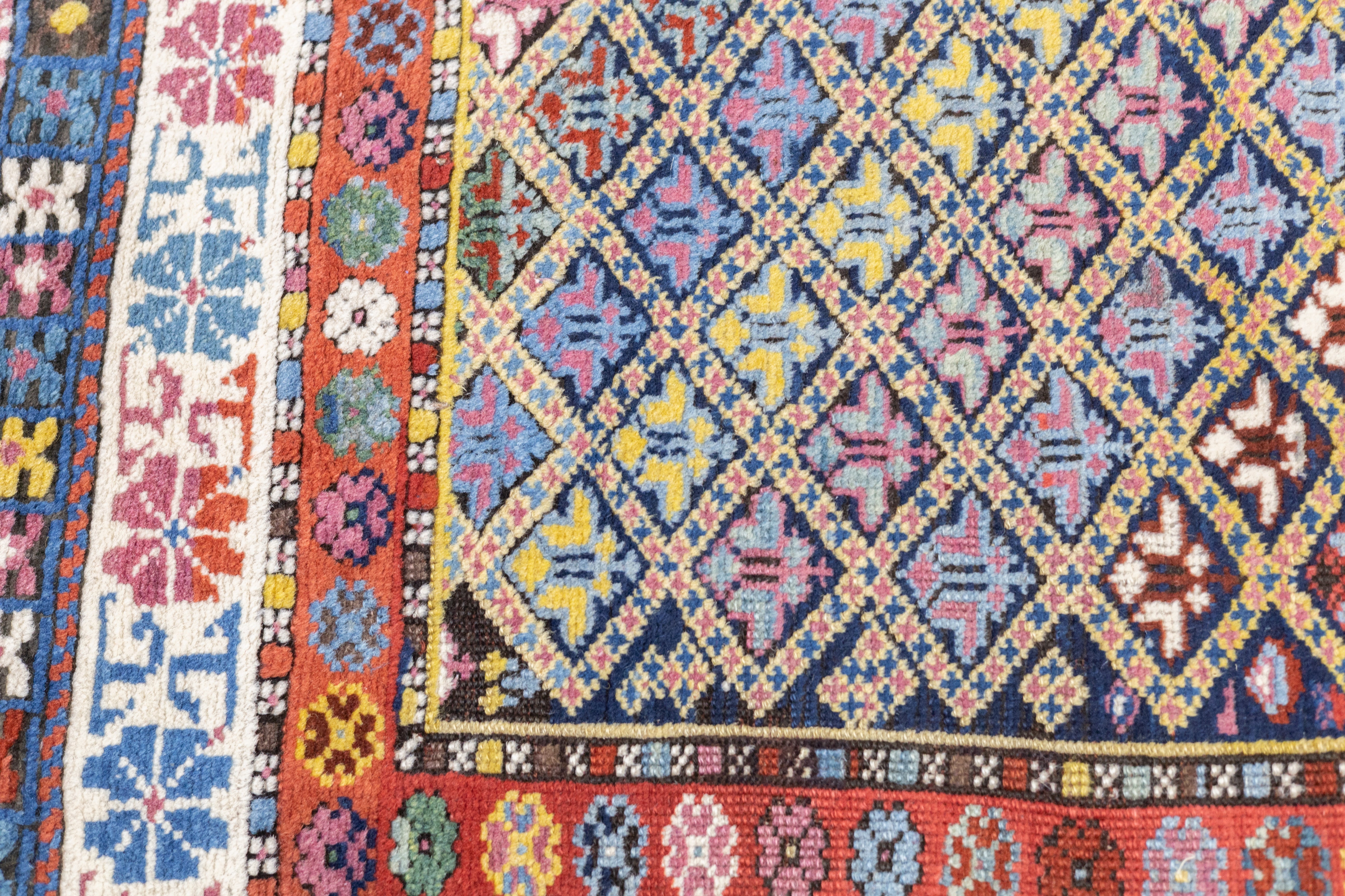 Antique Caucasian Kazak Rug 3'7'' x 7'7''