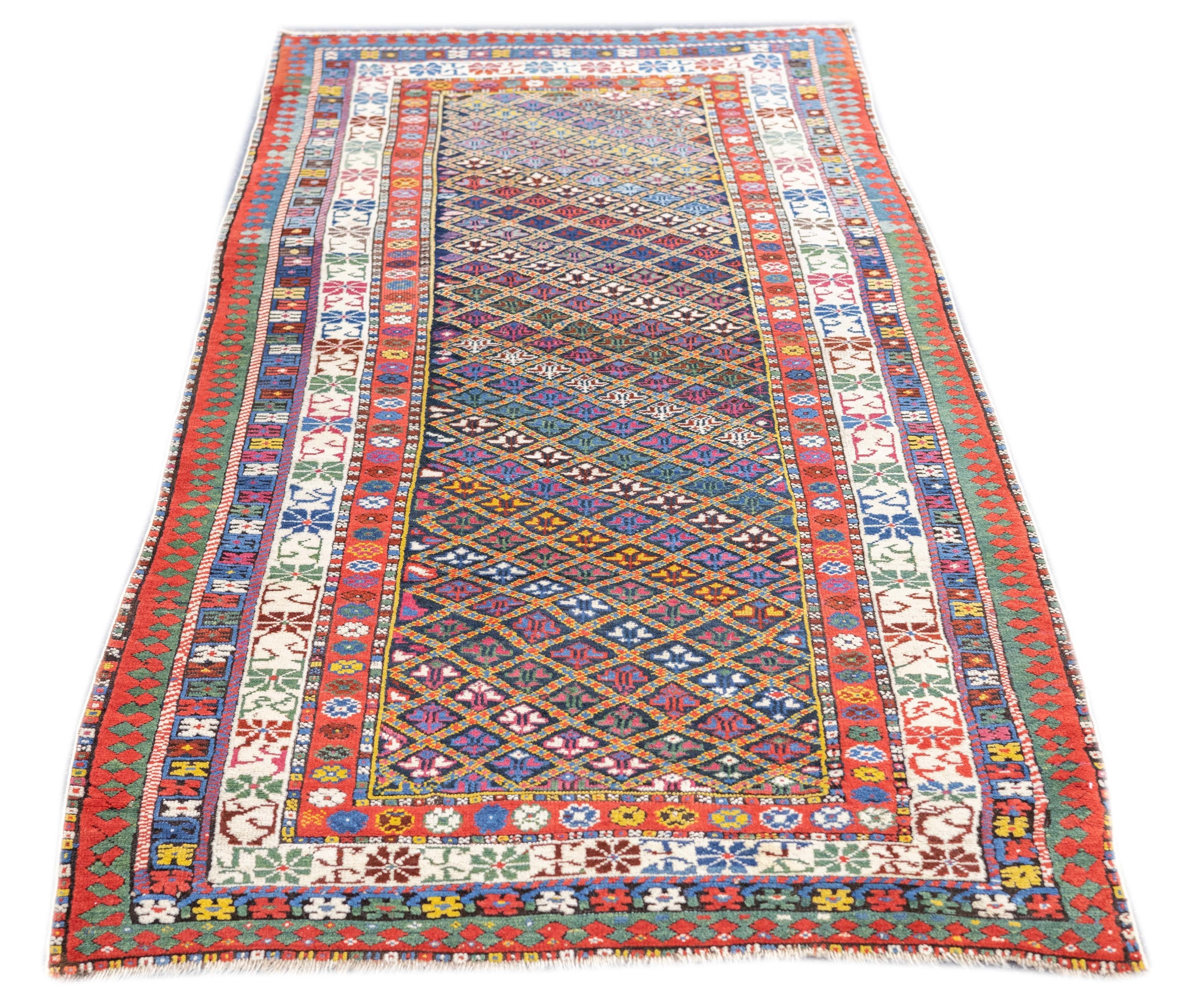 Antique Caucasian Kazak Rug 3'7'' x 7'7''