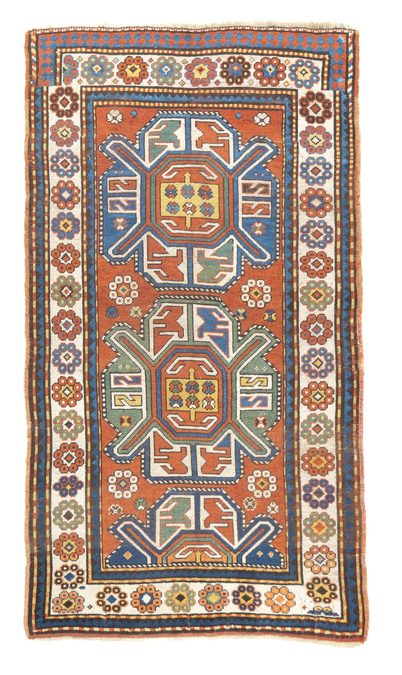 Antique Caucasian Kazak Rug 3'5'' x 6'3''