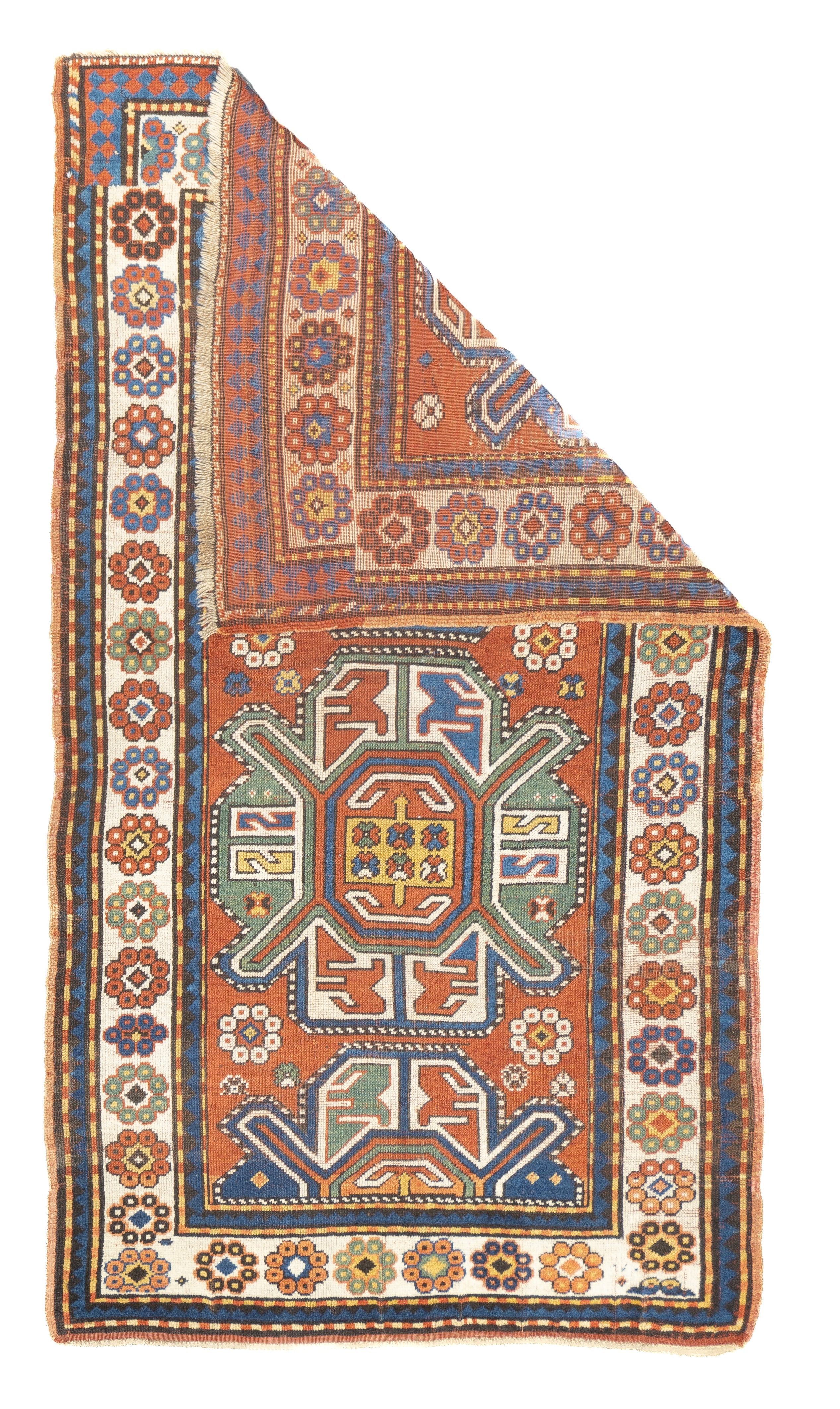 Antique Caucasian Kazak Rug 3'5'' x 6'3''