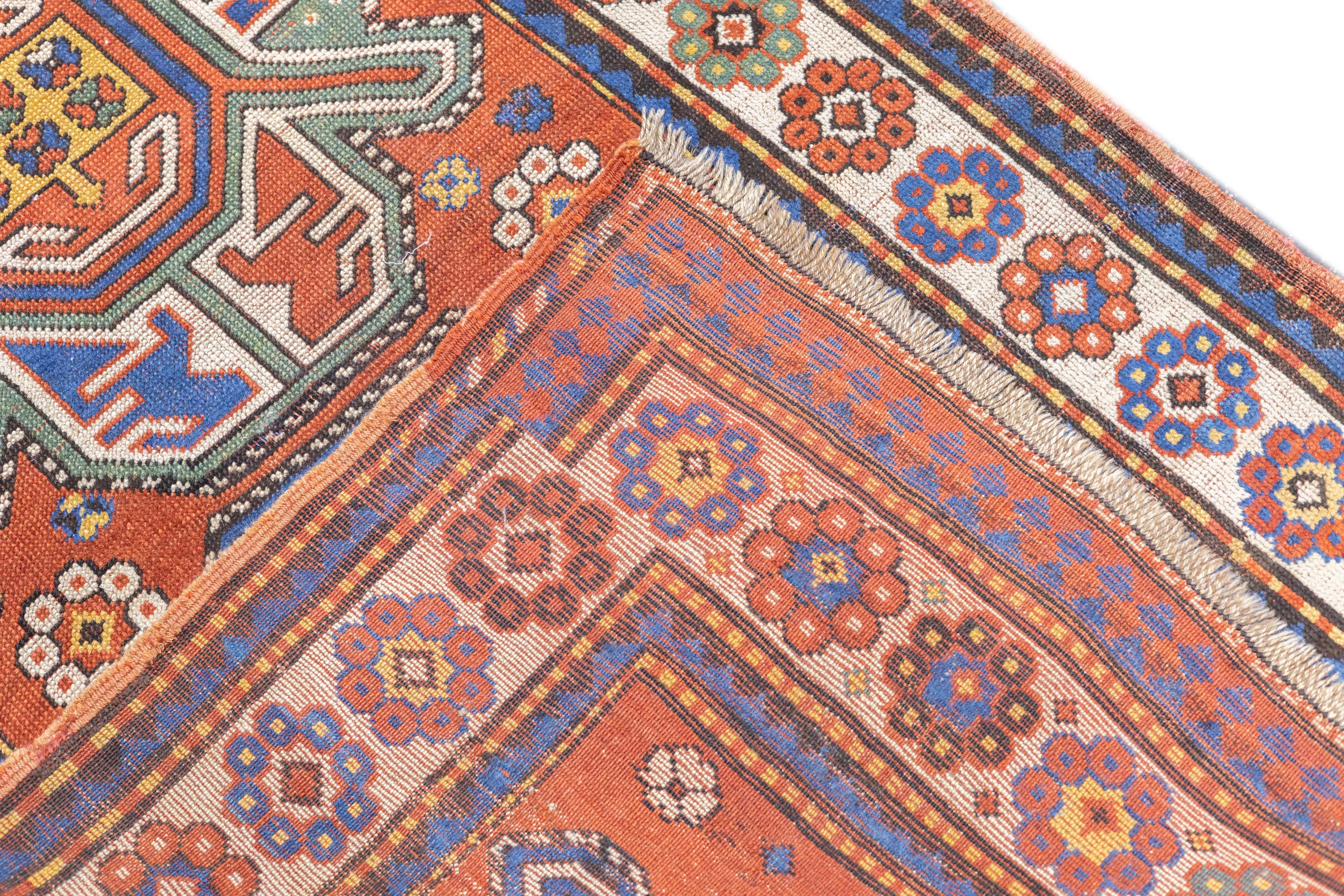 Antique Caucasian Kazak Rug 3'5'' x 6'3''