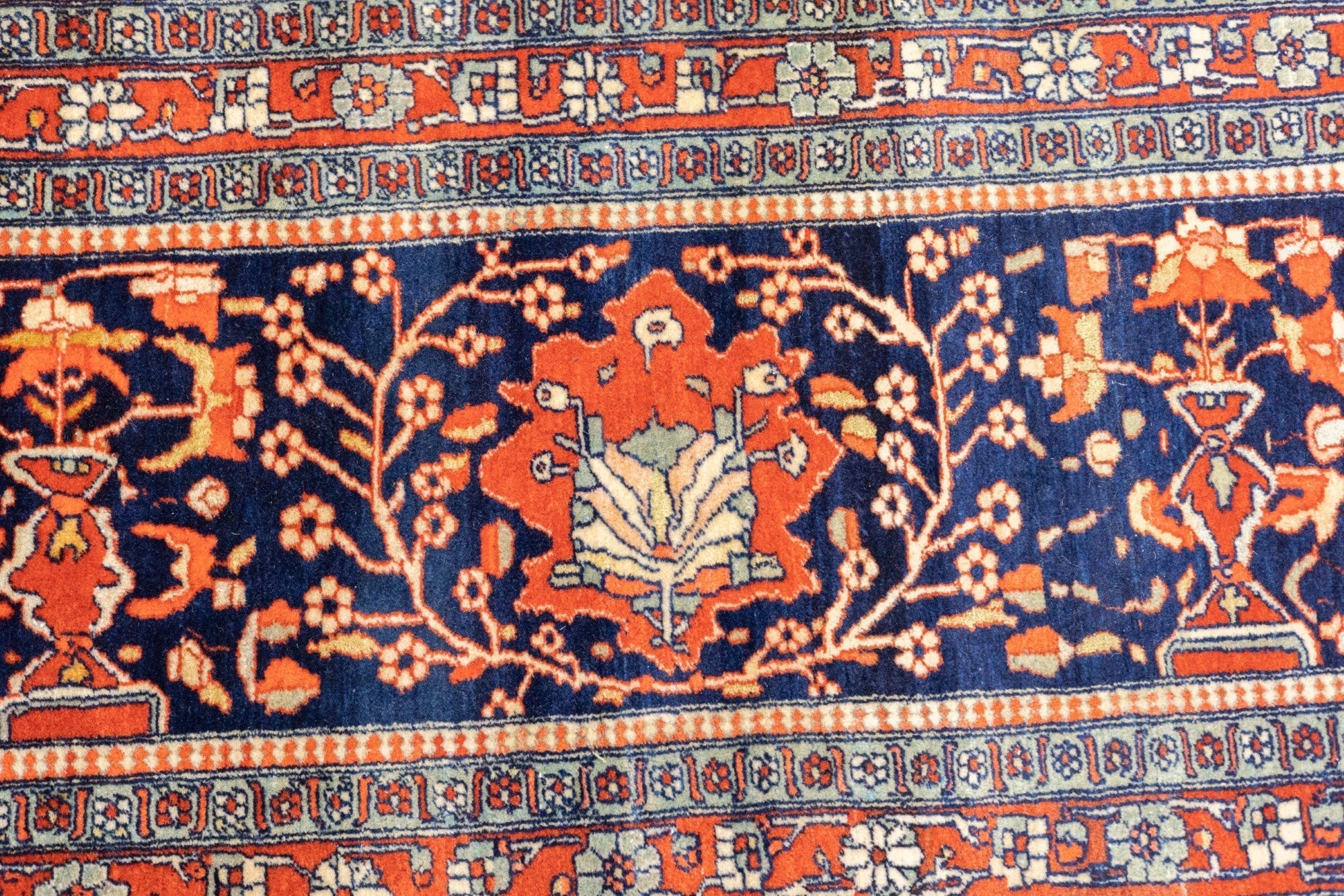 Antique Mohtasham Kashan Rug 8'7'' x 11'4''