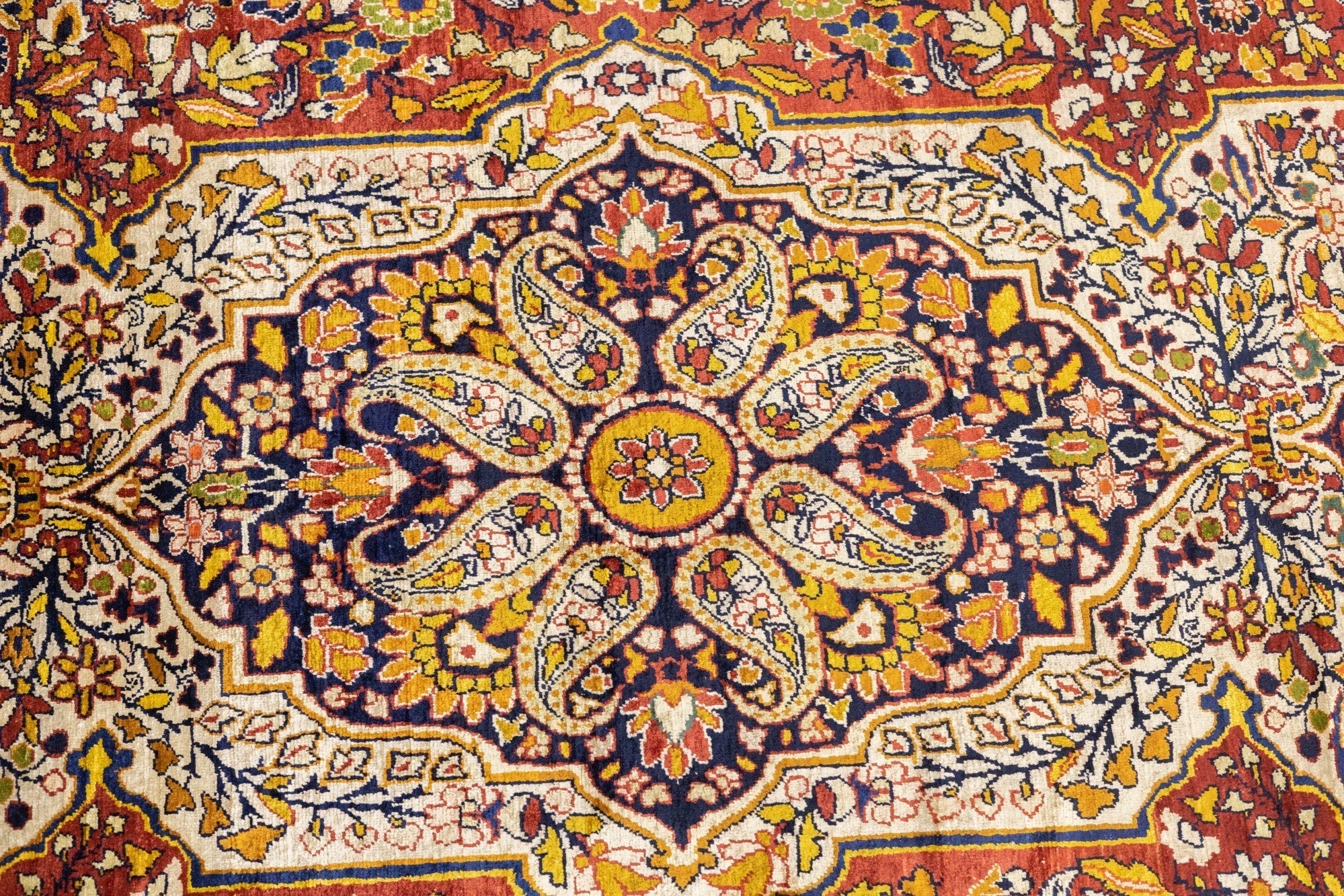 Antique Silk Kerman Rug 4'5'' x 6'3''
