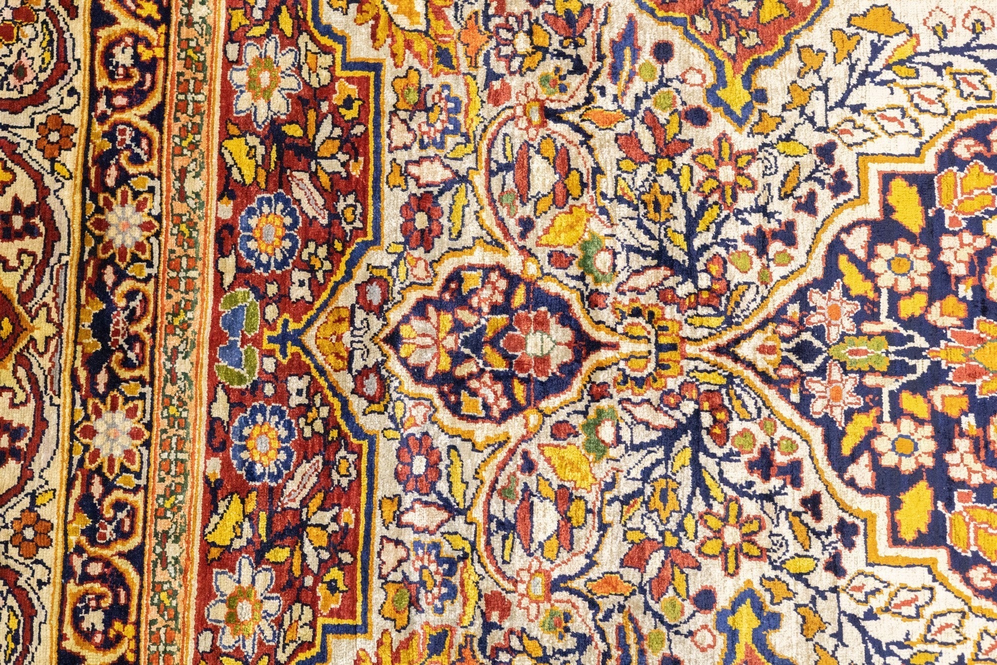 Antique Silk Kerman Rug 4'5'' x 6'3''