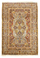 Antique Silk Kerman Rug 4'5'' x 6'3''
