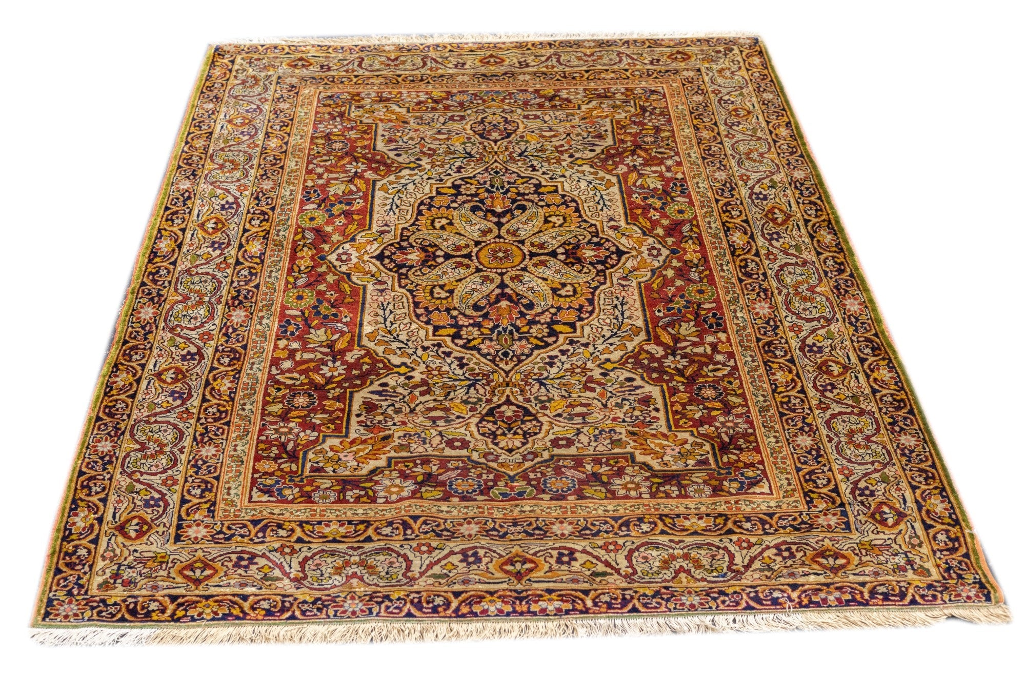 Antique Silk Kerman Rug 4'5'' x 6'3''