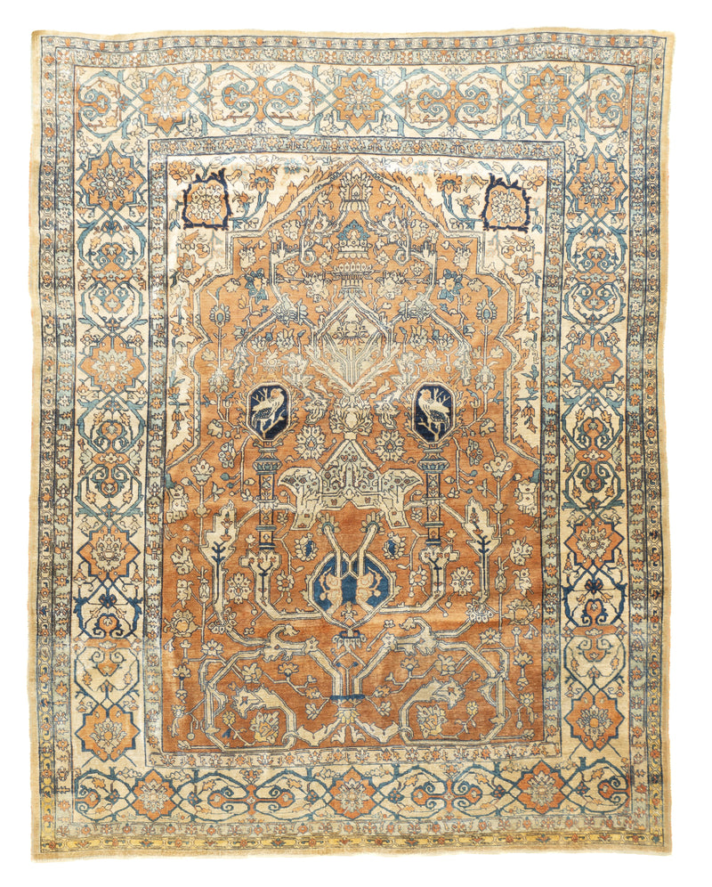 Antique Silk  Heriz Rug 4' 6