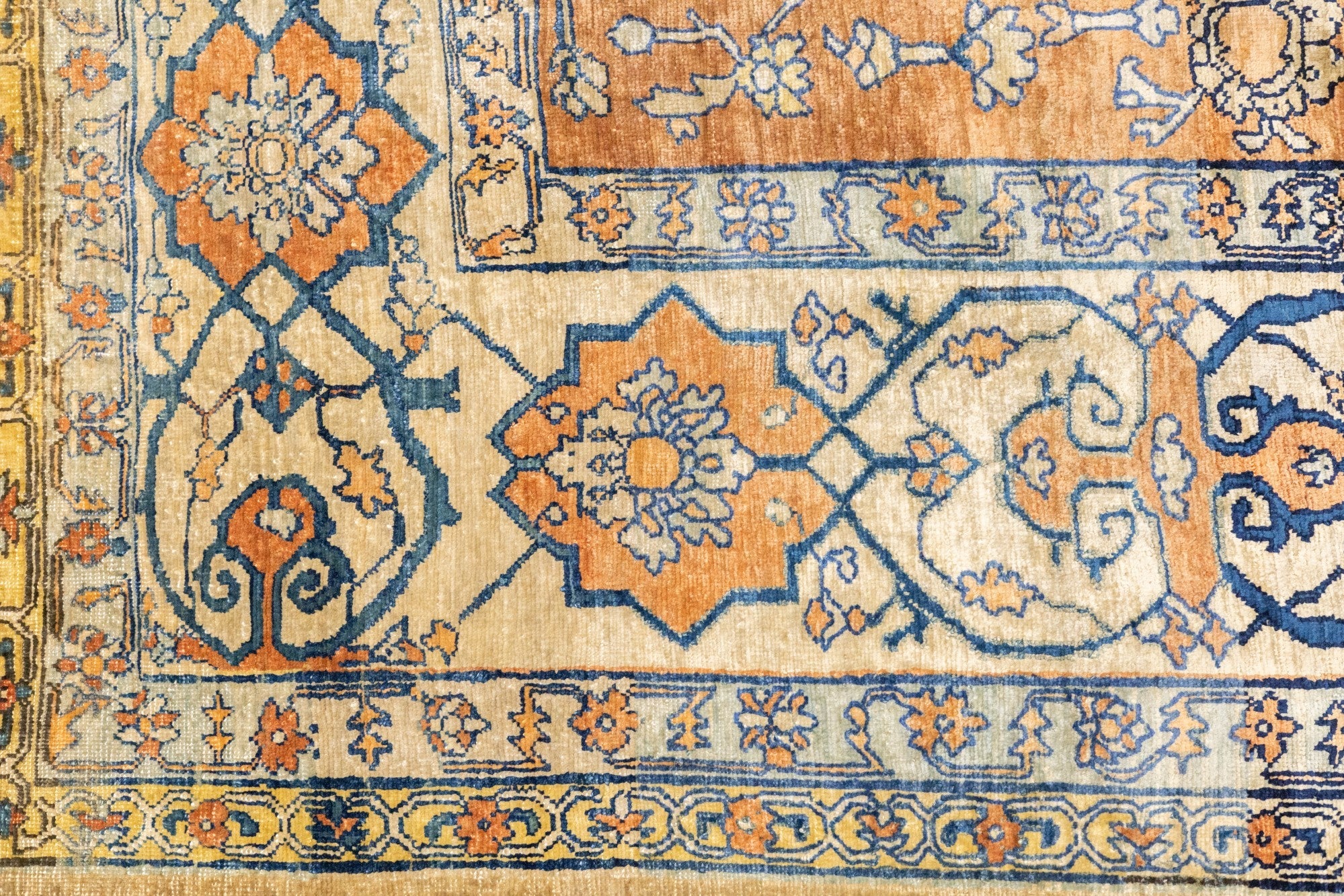 Antique Silk  Heriz Rug 4' 6" x 5' 10"