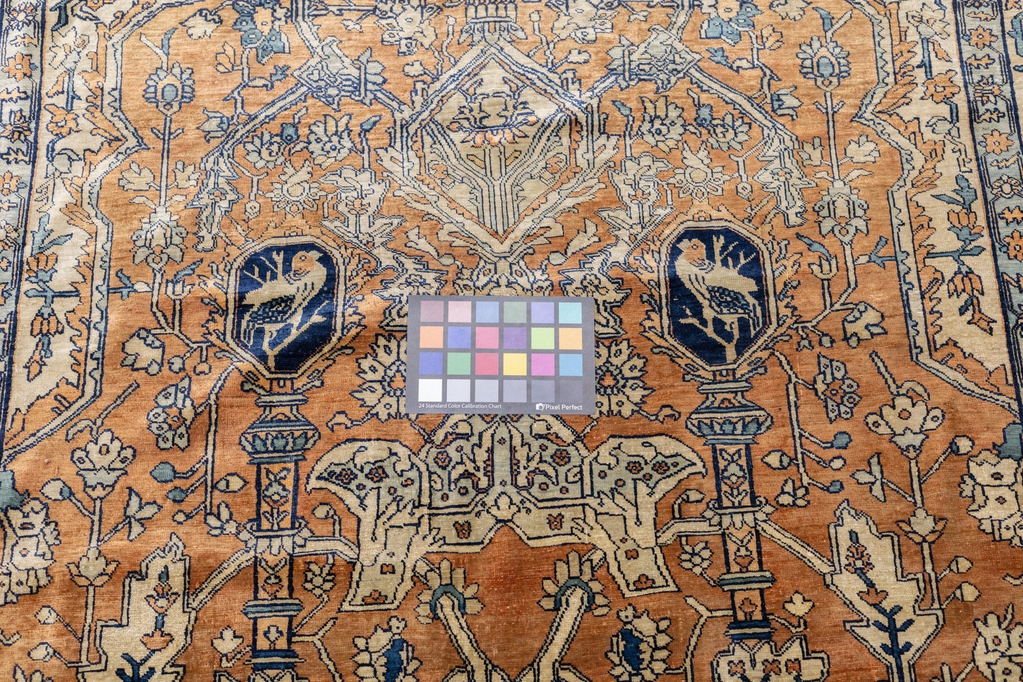 Antique Silk  Heriz Rug 4' 6" x 5' 10"