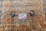 Antique Silk  Heriz Rug 4' 6" x 5' 10"