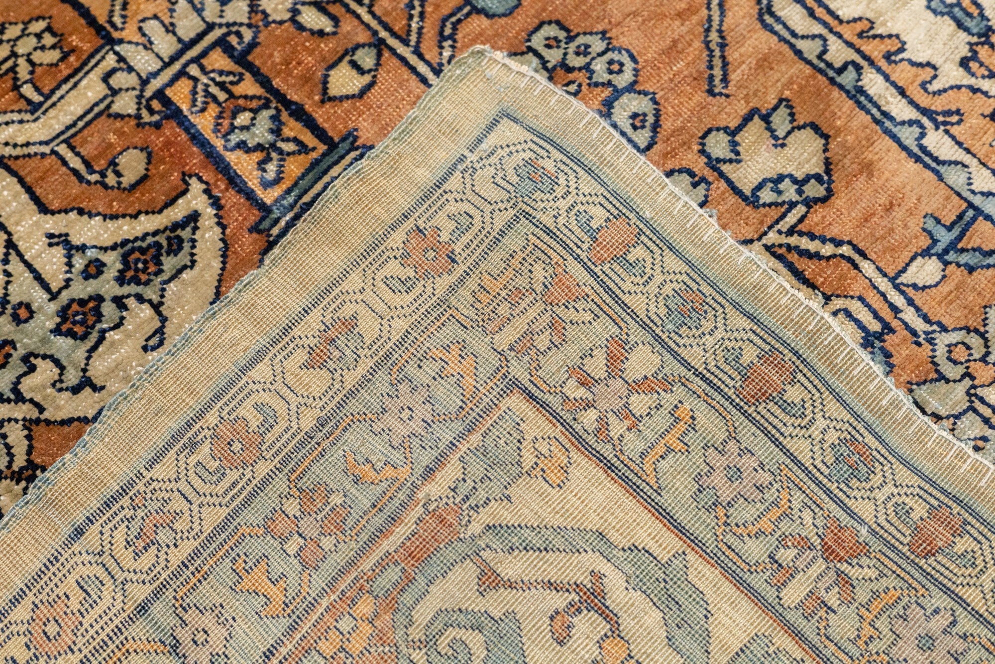 Antique Silk  Heriz Rug 4' 6" x 5' 10"