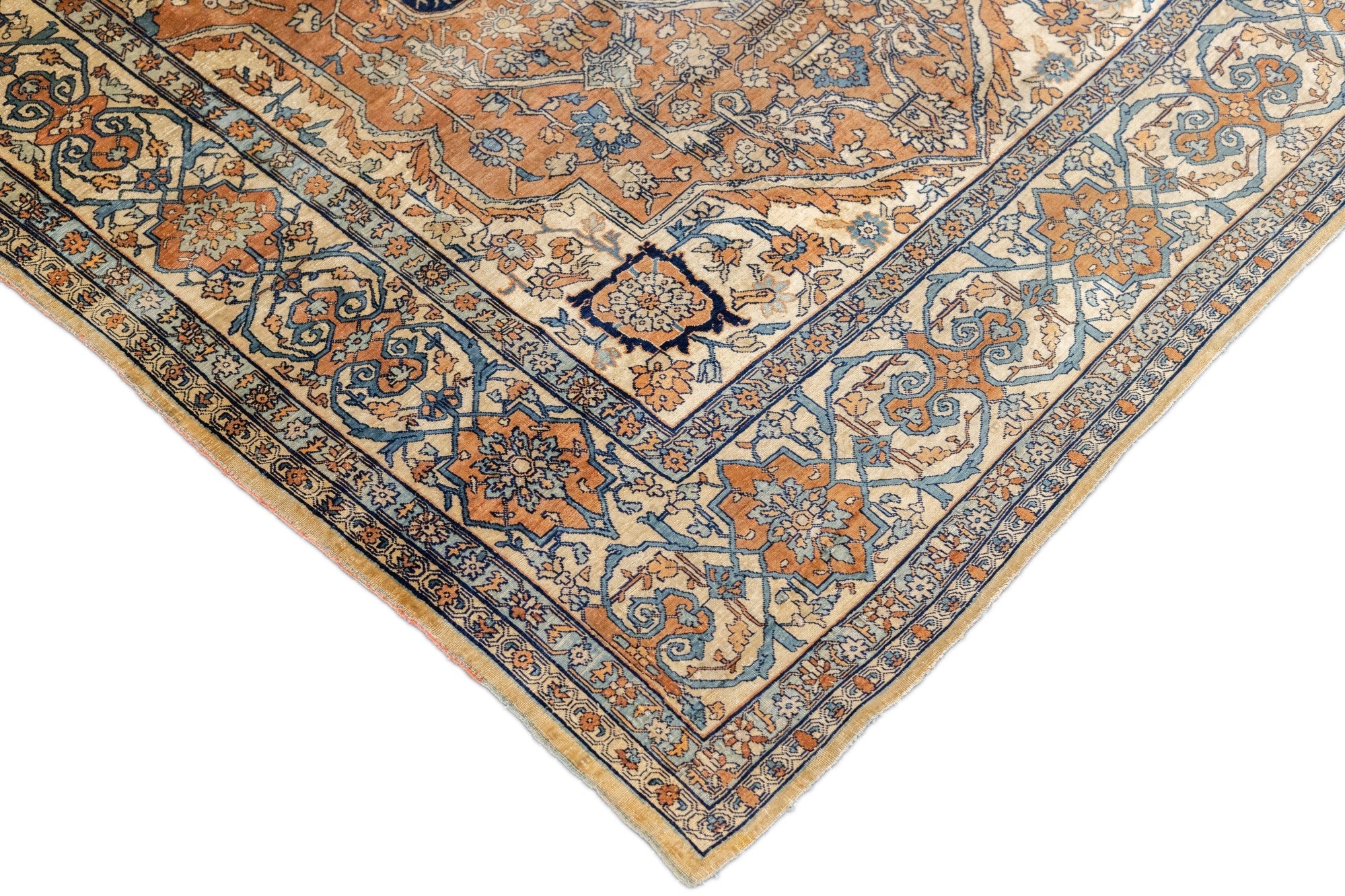 Antique Silk  Heriz Rug 4' 6" x 5' 10"