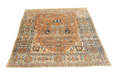Antique Silk  Heriz Rug 4' 6" x 5' 10"