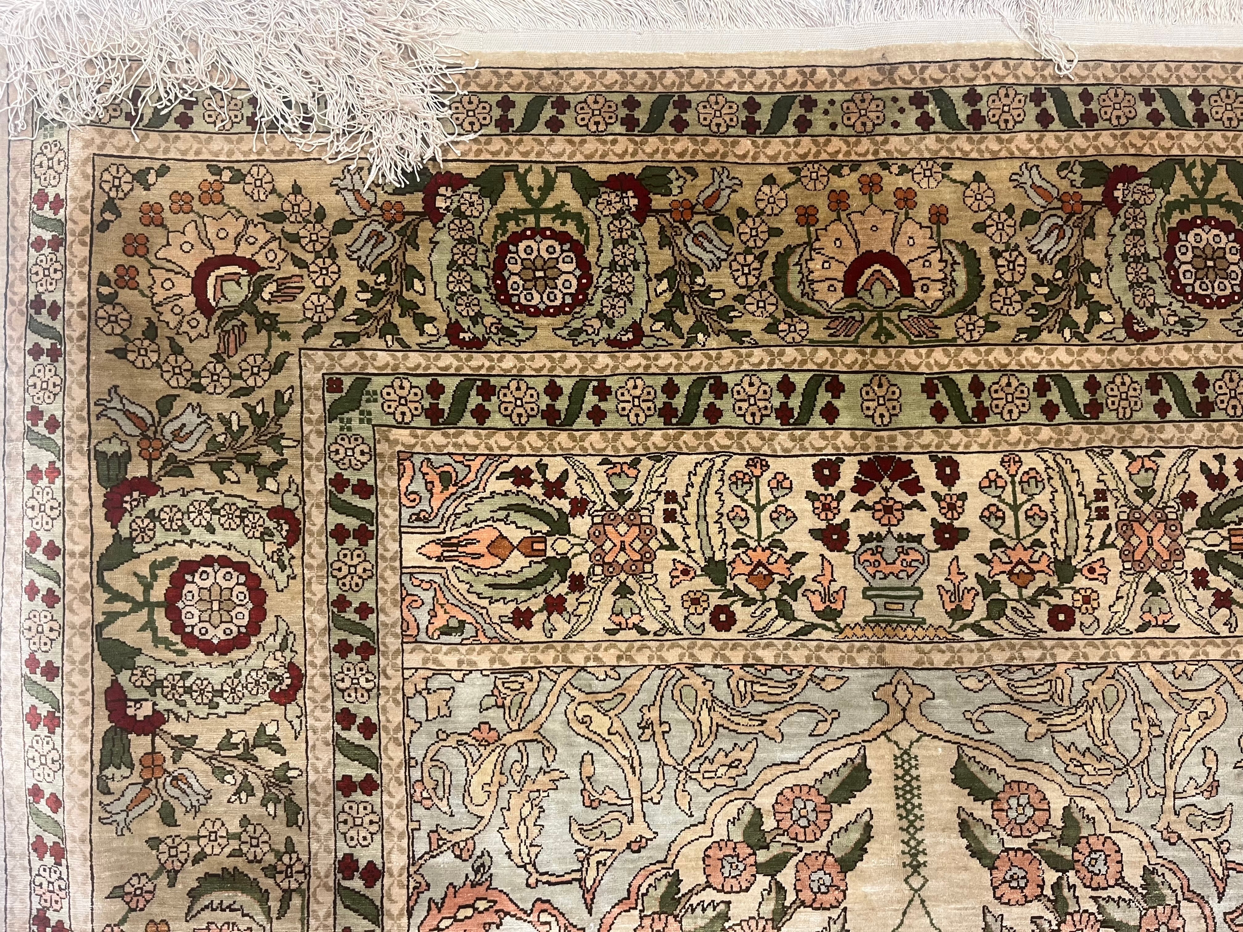 Antique Silk Hereke Rug 3' 4'' x 5' 1"
