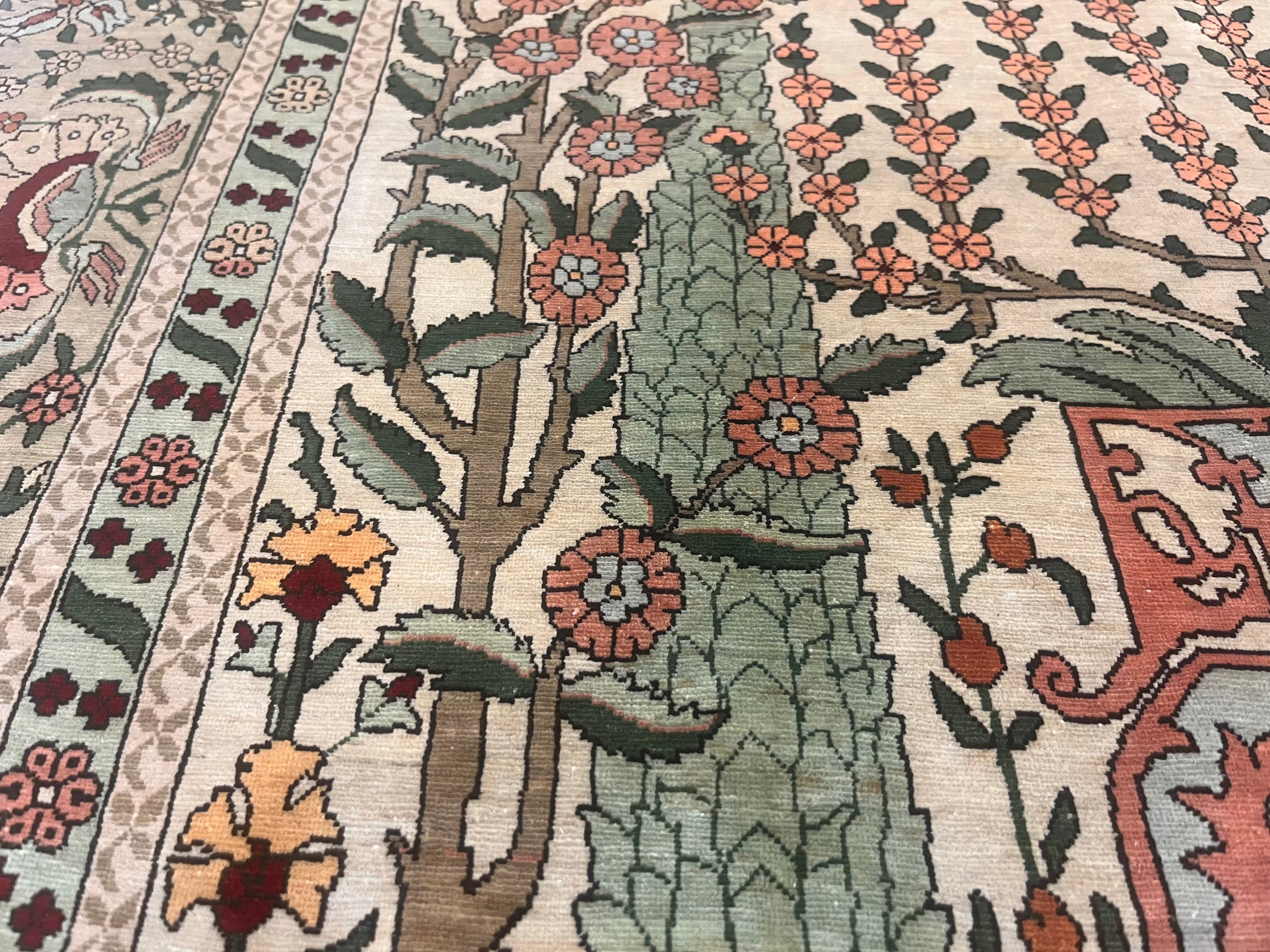 Antique Silk Hereke Rug 3' 4'' x 5' 1"