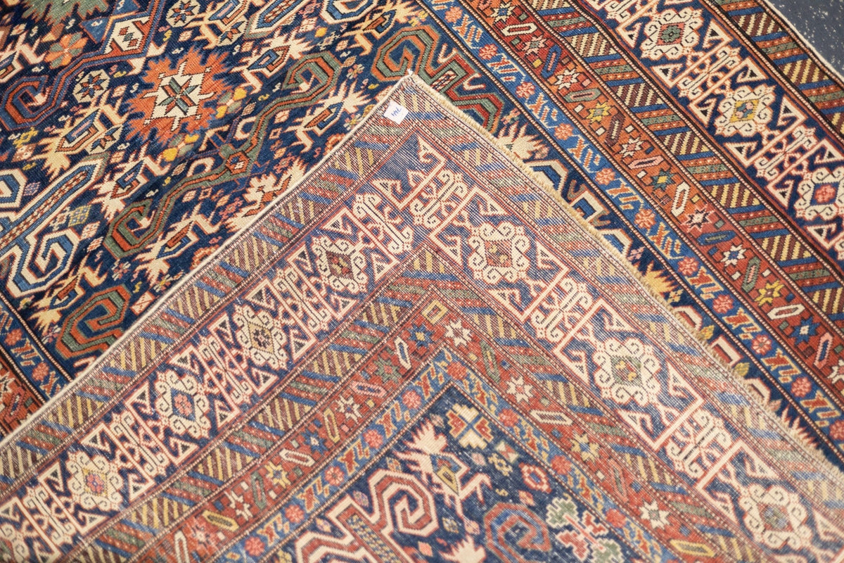 Antique Caucasian Perpedil Rug 3'7'' x 4'10''