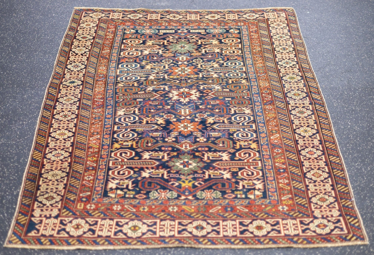 Antique Caucasian Perpedil Rug 3'7'' x 4'10''