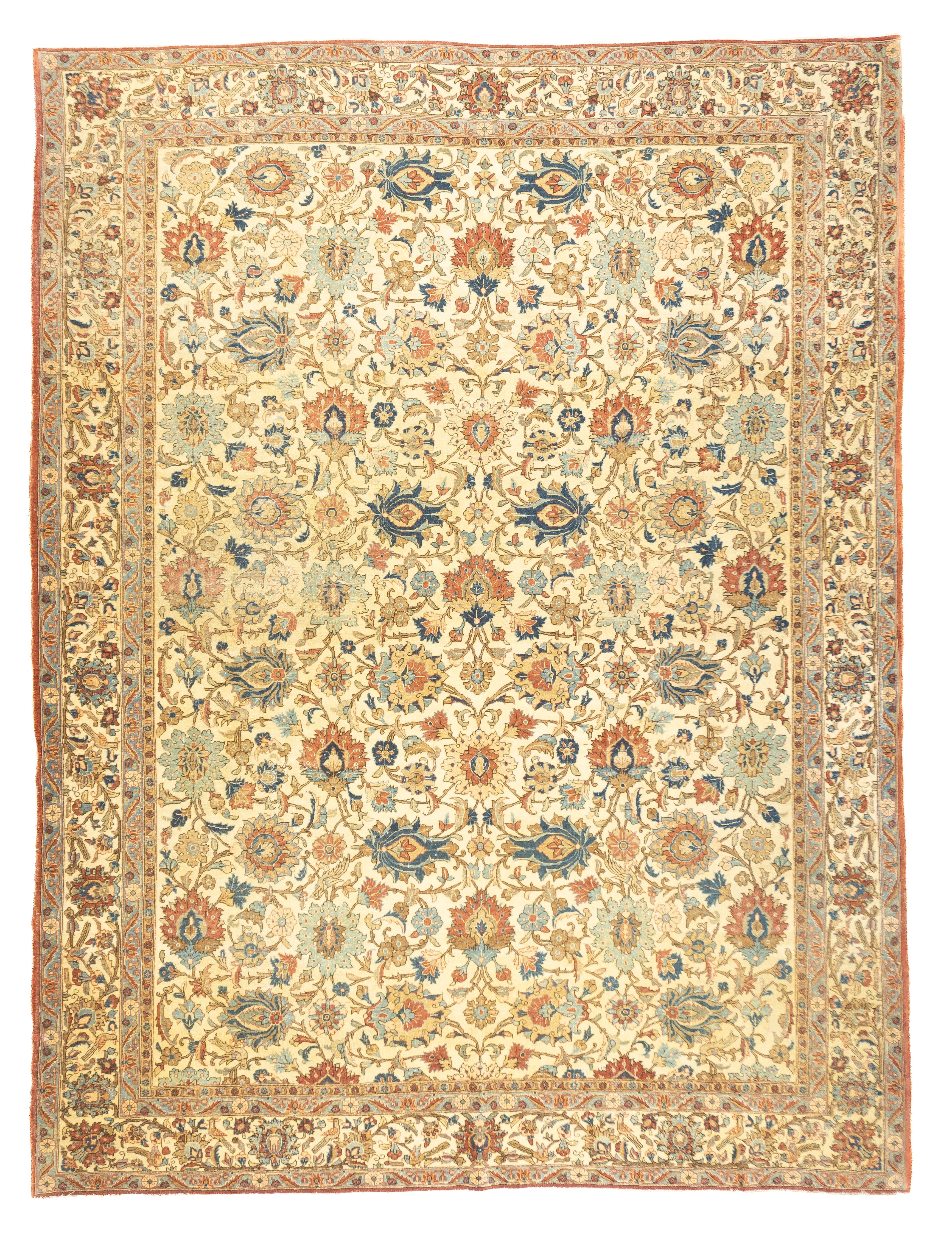 Extremely Fine Antique  Tehran Wool Rug 7'10'' x 10'5''