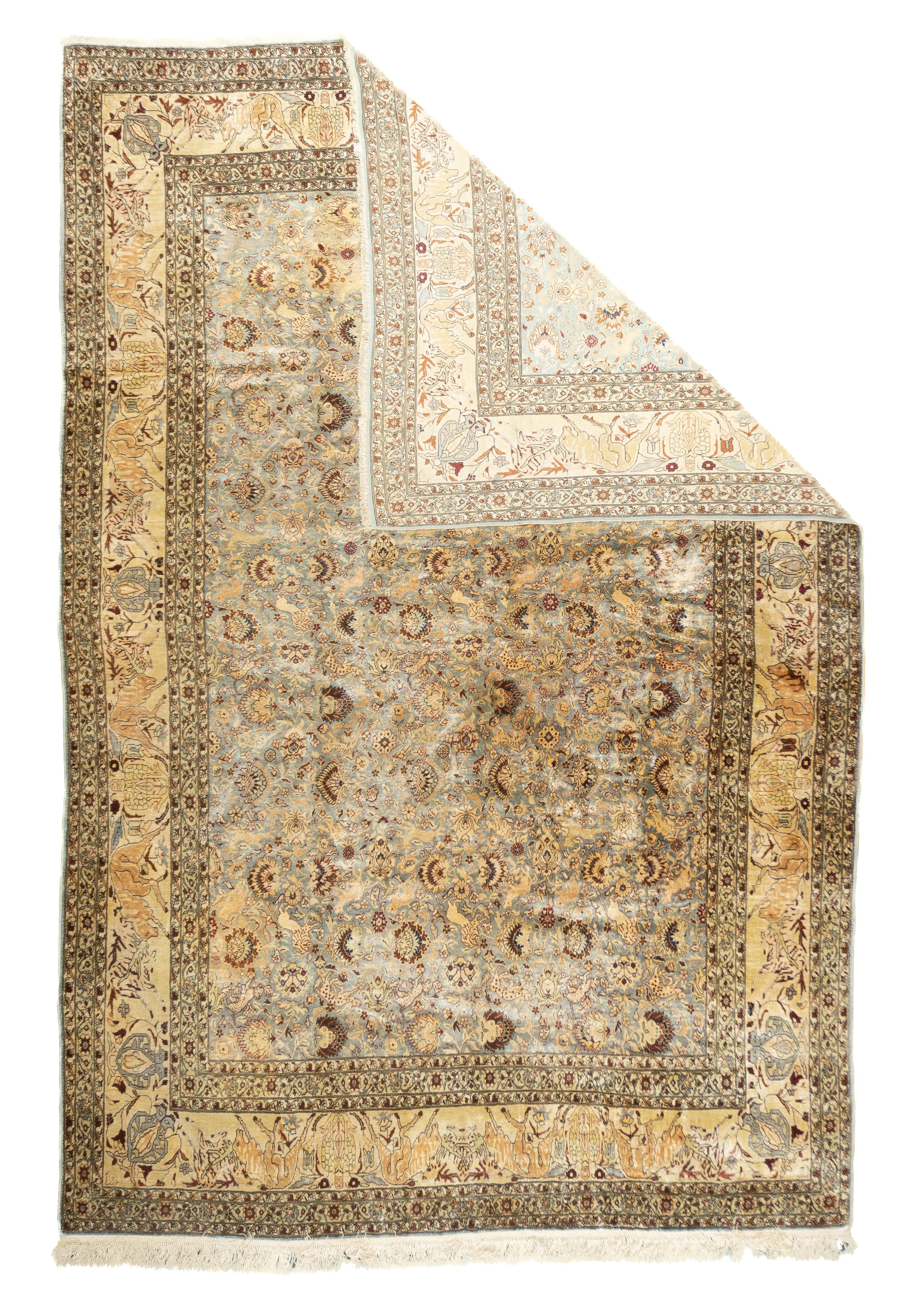 Antique Silk Turkish Hereke Rug 6' 10" x 10' 0"